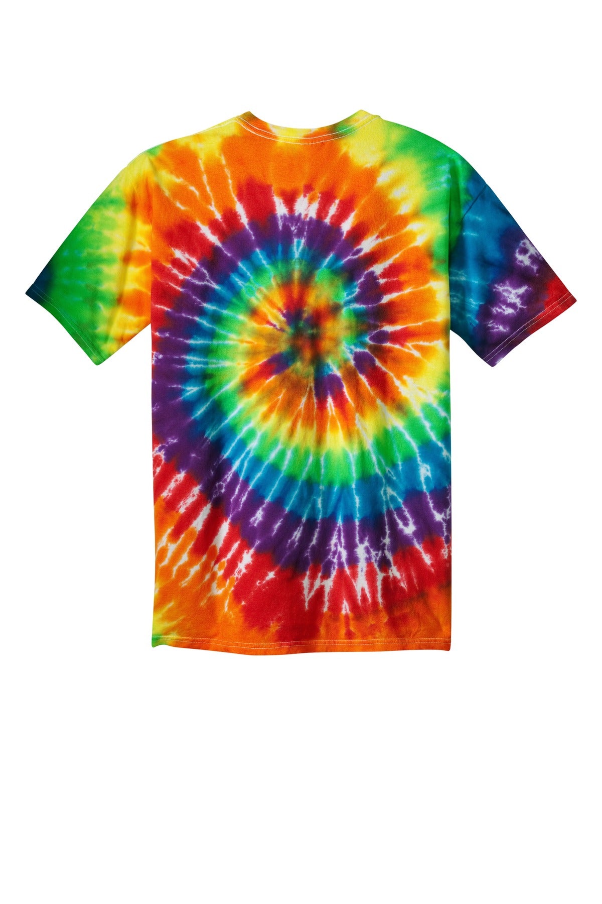 Rear View of Rainbow Port & Co Tie-Dye Tee. PC147