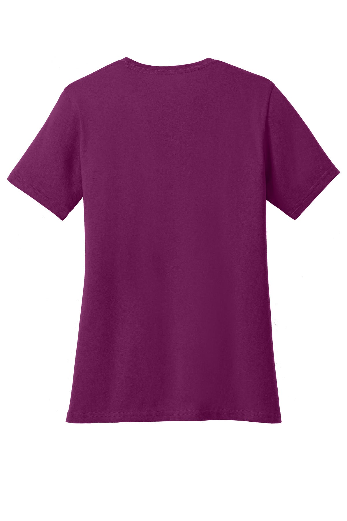 Rear View of Raspberry Port & Co Women's Core Cotton V-Neck Tee. LPC54V plain