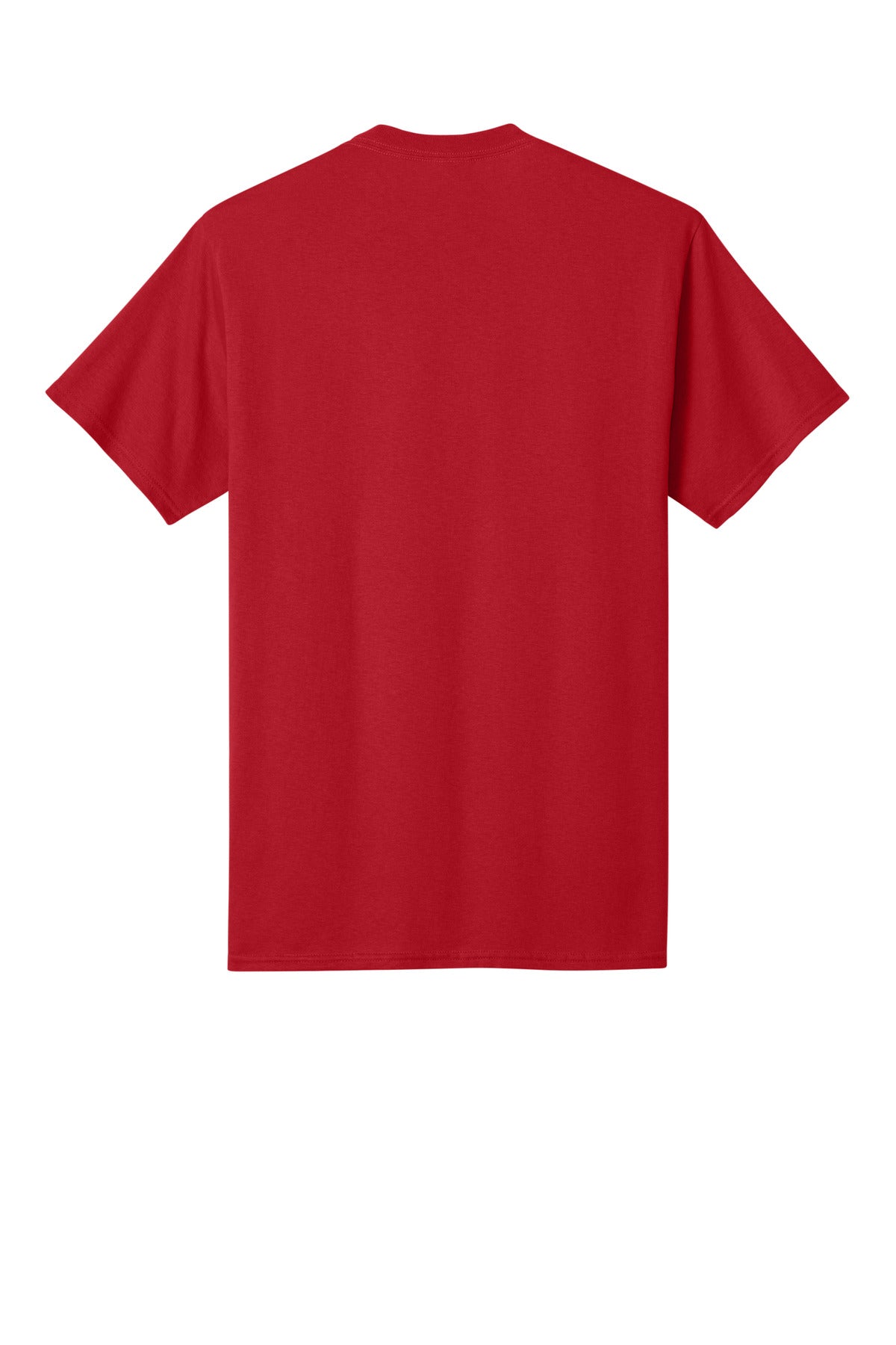 Rear View of Red Port & Co Core Cotton Tee. PC54 plain