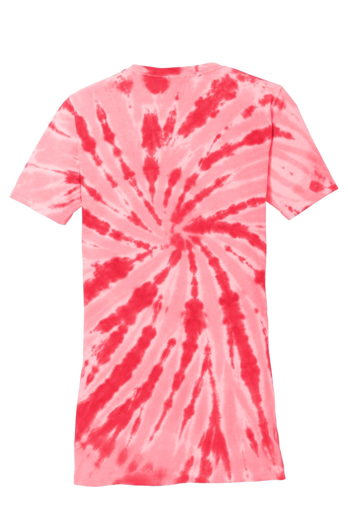 Rear View of Red Port & Co Women's Tie-Dye V-Neck Tee. LPC147V plain