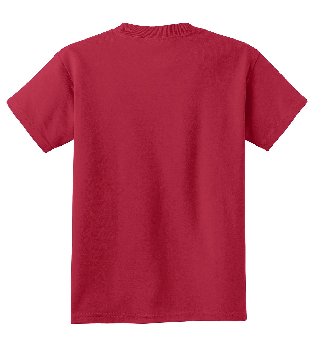 Rear View of Red Port & Co Youth Core Cotton Tee. PC54Y plain