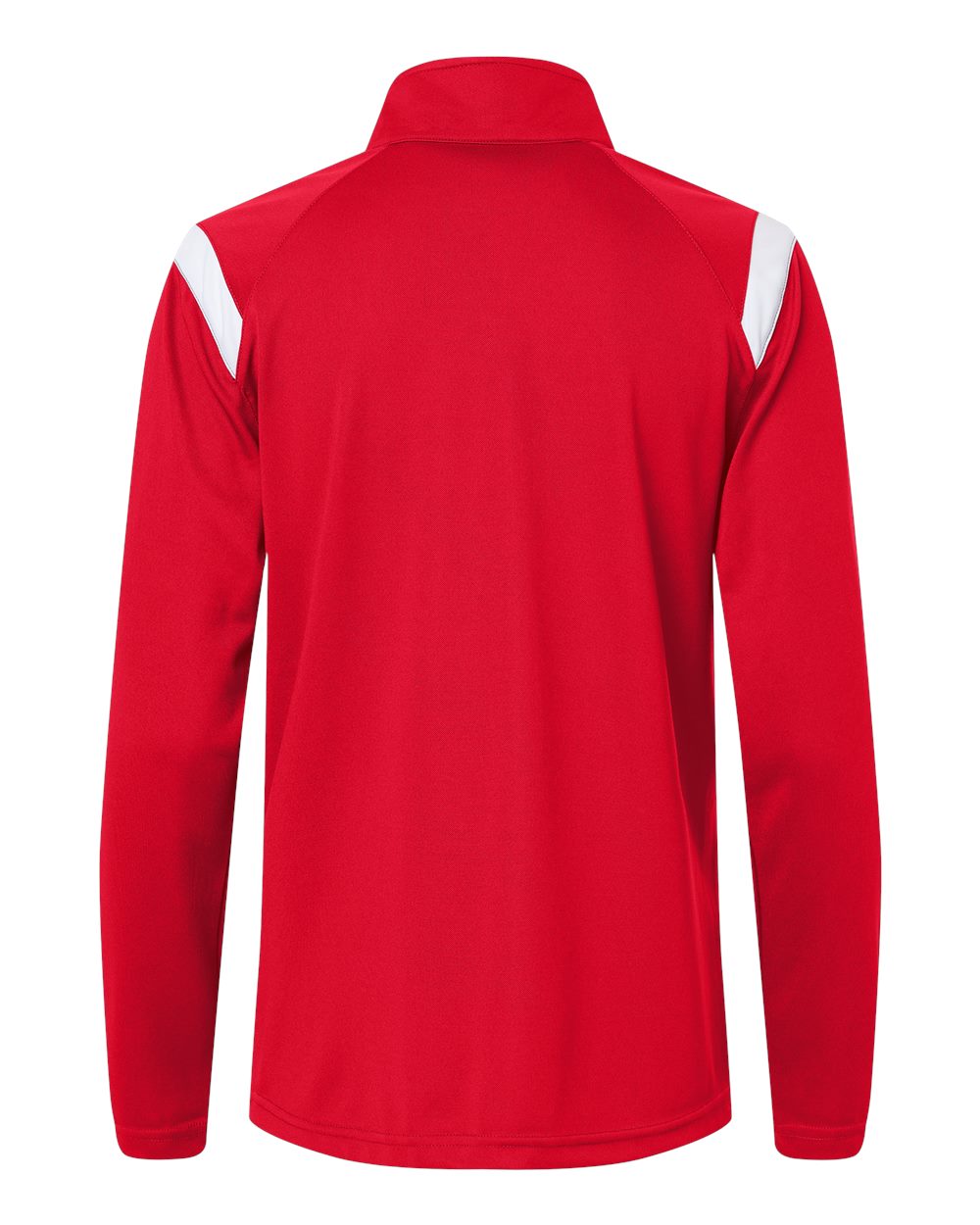 Rear View of Red/ White Women's On The Rise Outercore Warm-Up Jacket - 7925 plain