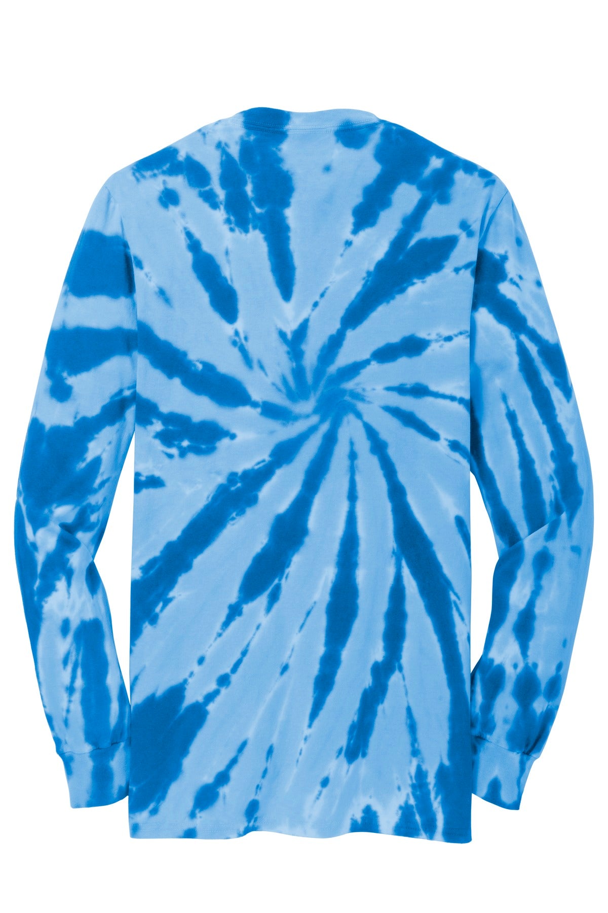 Rear View of Royal Port & Co Tie-Dye Long Sleeve Tee. PC147LS plain
