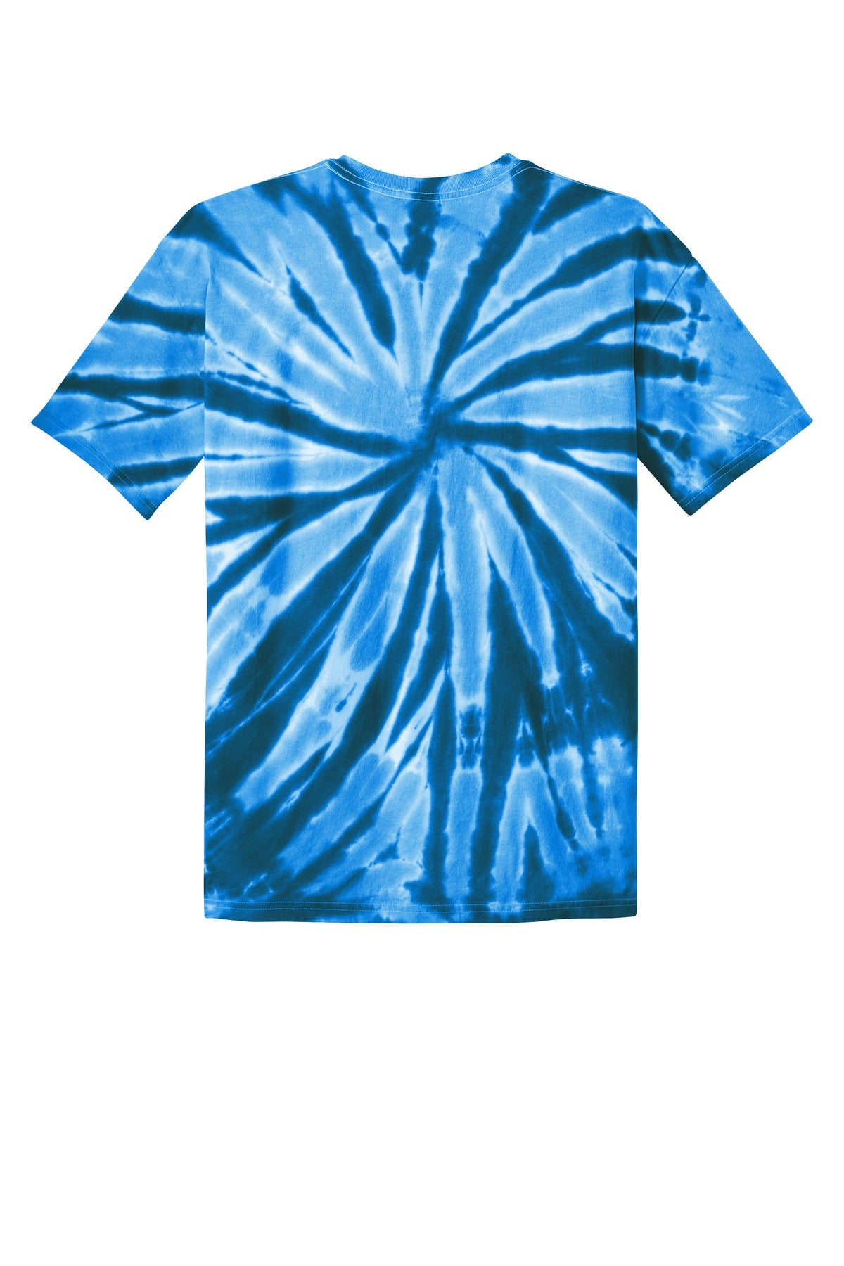 Rear View of Royal Port & Co Tie-Dye Tee. PC147 plain
