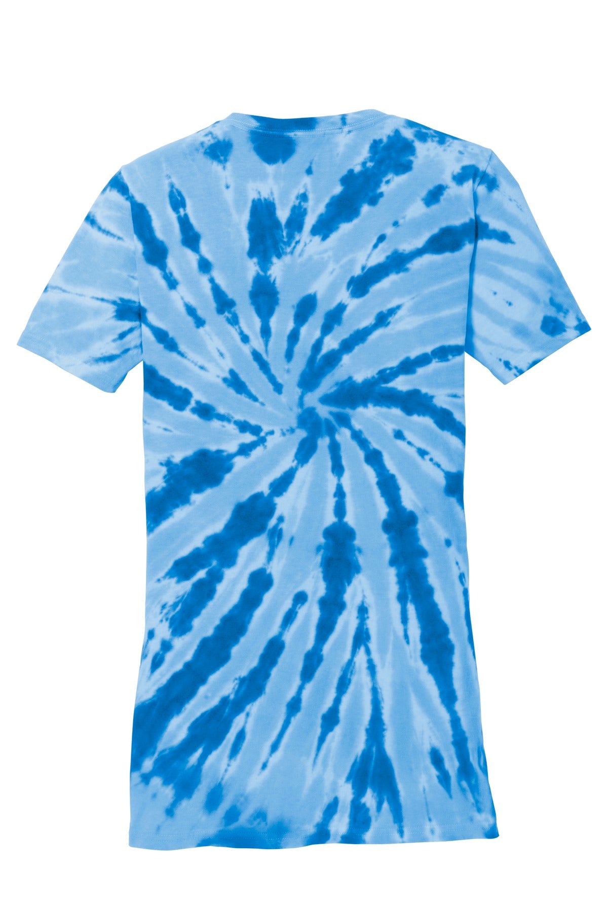 Rear View of Royal Port & Co Women's Tie-Dye V-Neck Tee. LPC147V plain