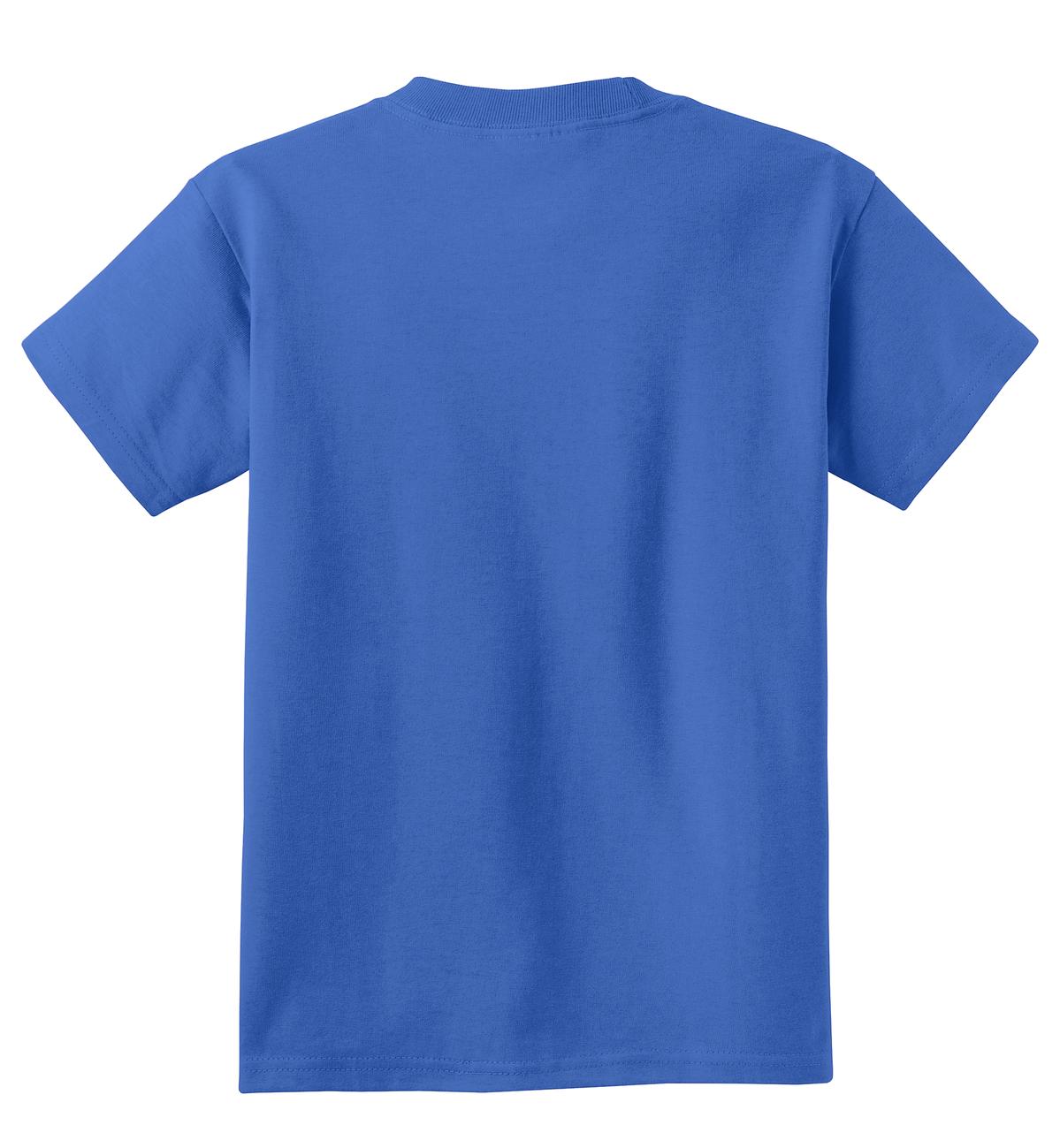 Rear View of Royal Port & Co Youth Core Cotton Tee. PC54Y plain