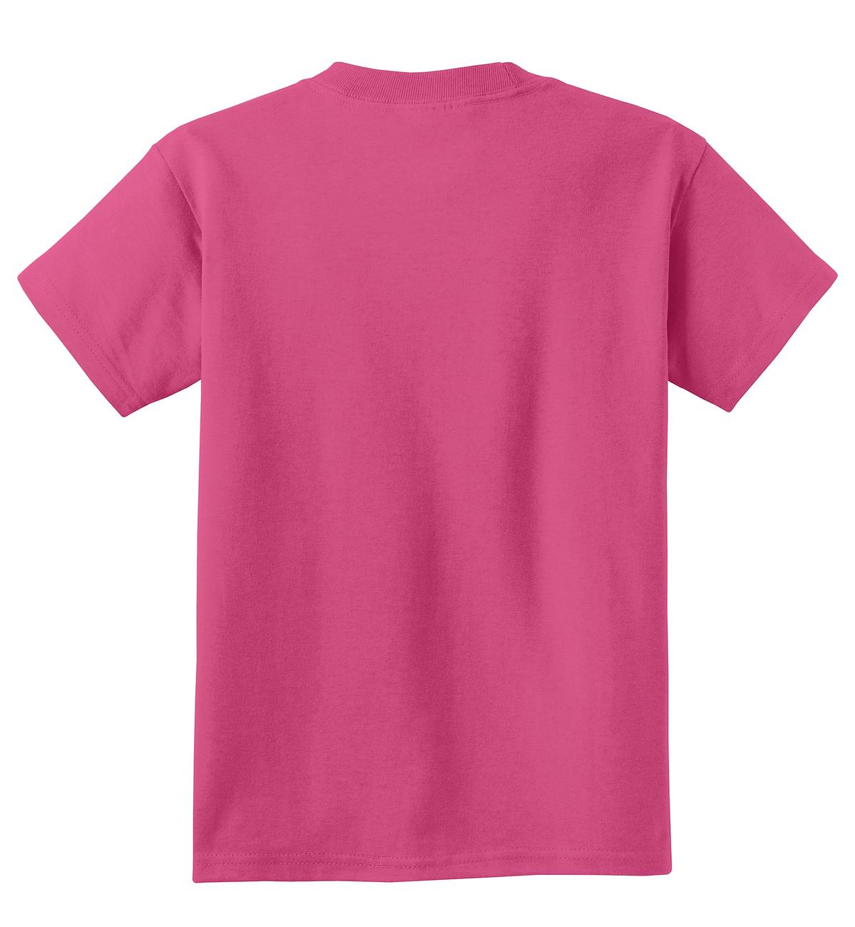Rear View of Sangria Port & Co Youth Core Cotton Tee. PC54Y plain