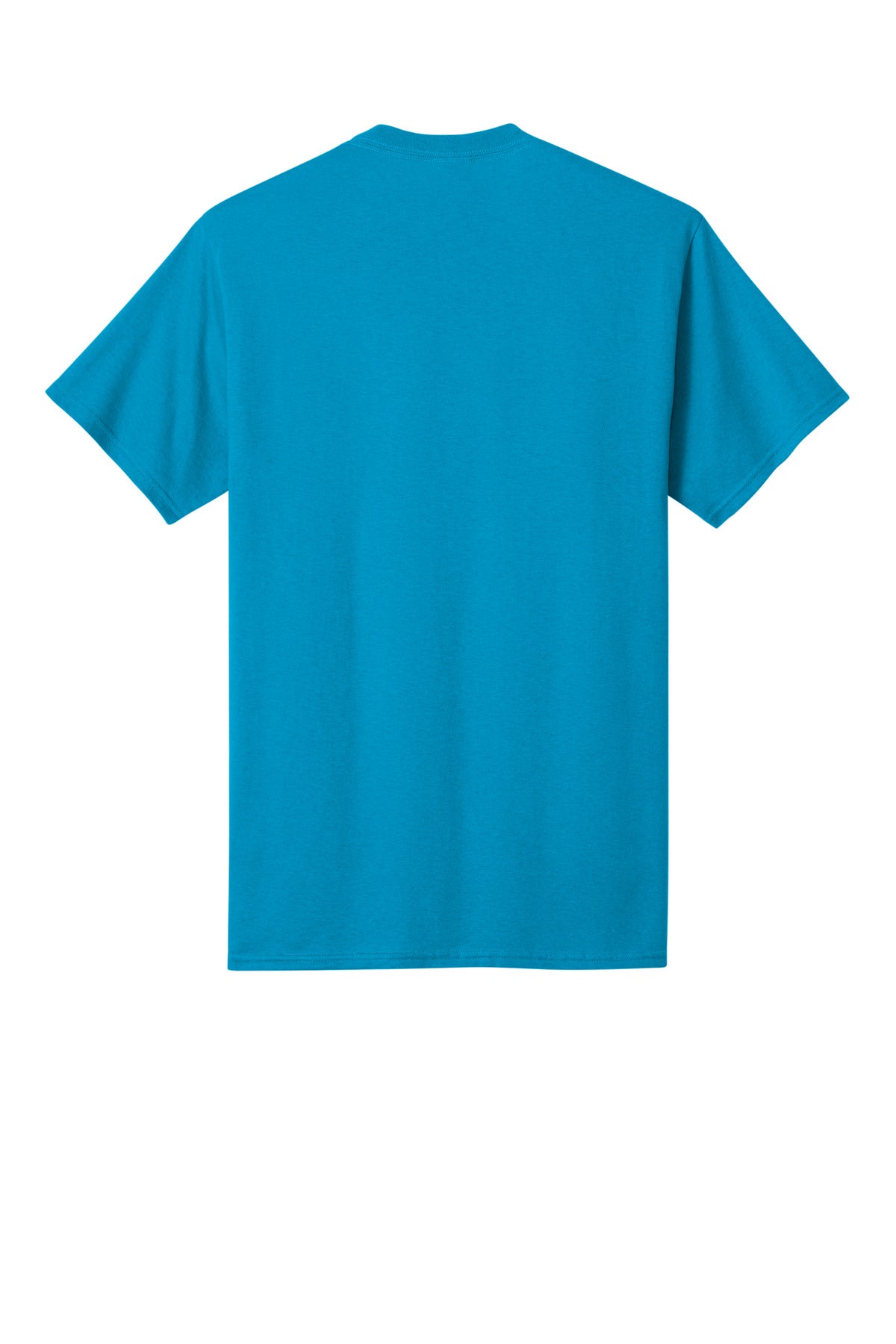 Rear View of Sapphire Port & Co Core Cotton Tee. PC54 plain