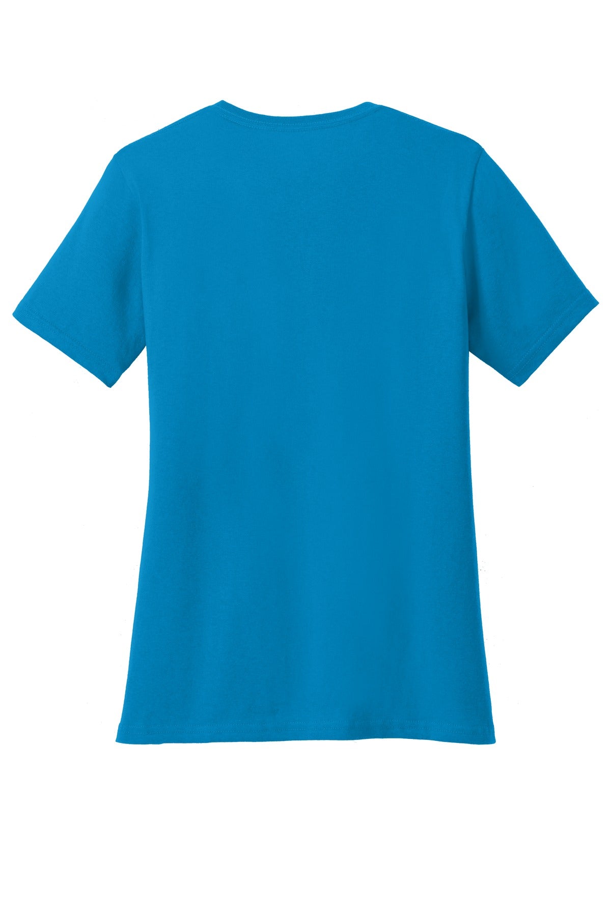 Rear View of Sapphire Port & Co Women's Core Cotton V-Neck Tee. LPC54V plain