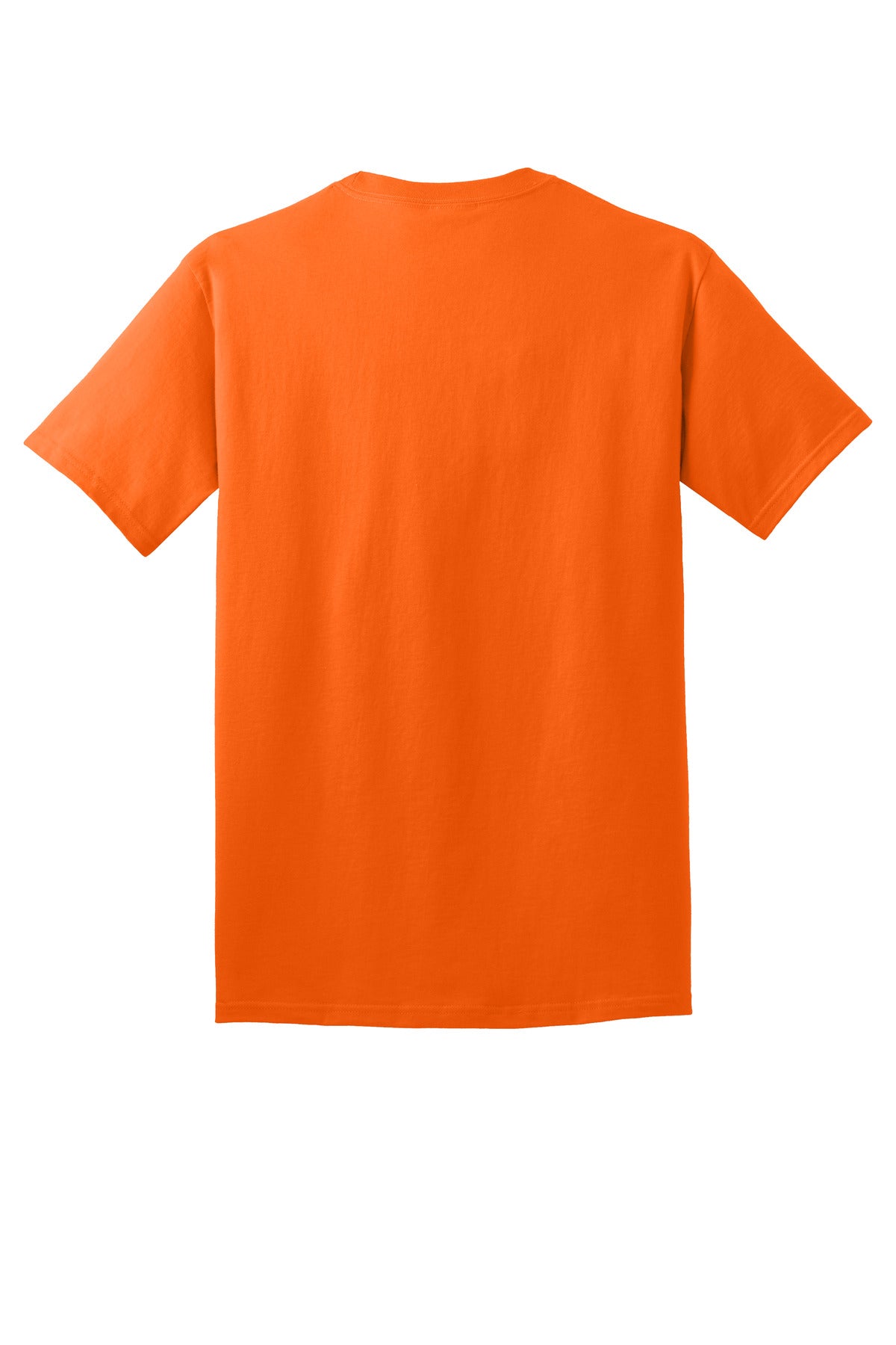 Rear View of SOrange Port & Co Core Cotton Tee. PC54 plain