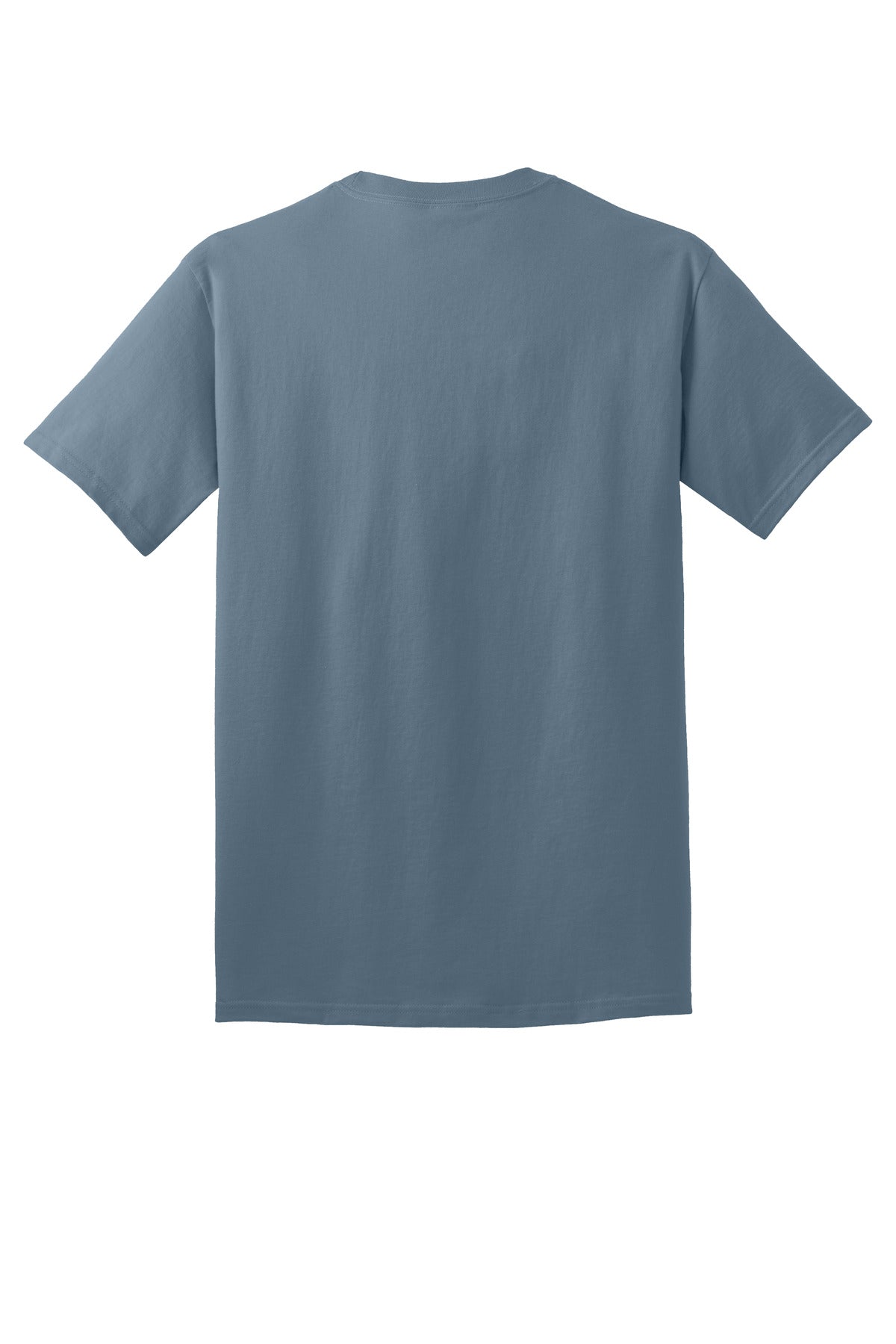 Rear View of StnwshdBl Port & Co Core Cotton Tee. PC54 plain