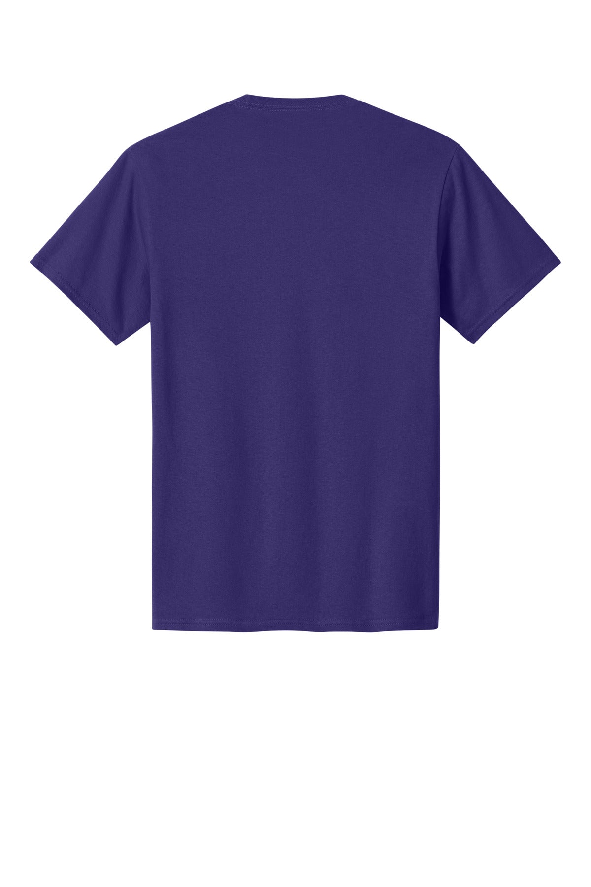 Rear View of Team Purple Port & Co Core Cotton Tee. PC54 plain