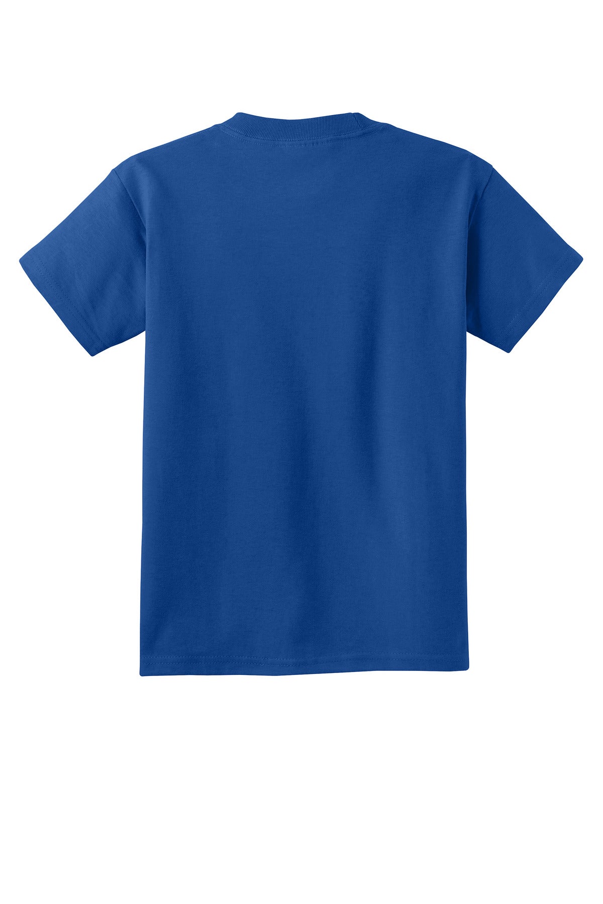 Rear View of True Royal Port & Co Youth Core Cotton Tee. PC54Y plain