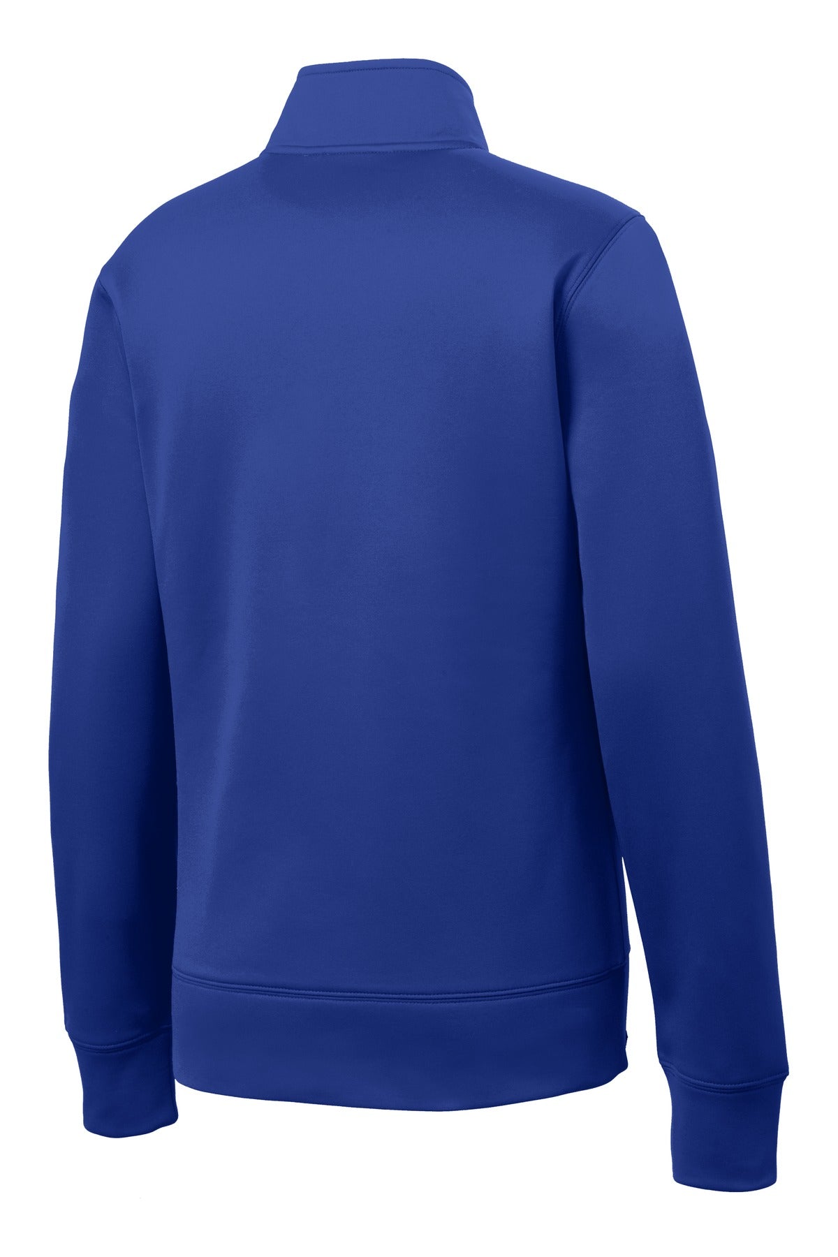 Rear View of True Royal Sport-Tek Women's Sport-Wick Fleece Full-Zip Jacket. LST241 plain