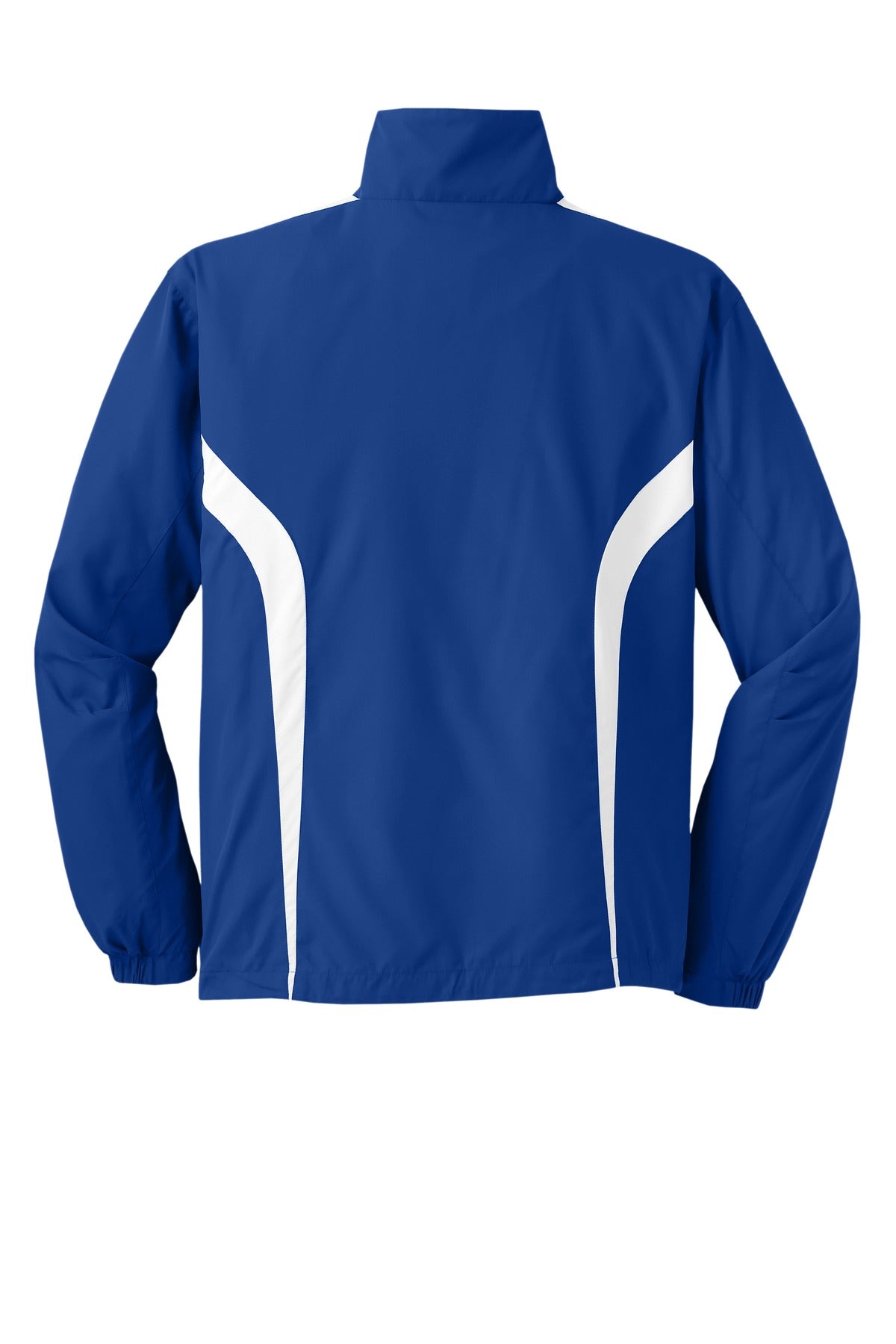 Rear View of True Royal/Wht Sport-Tek Colorblock Raglan Jacket. JST60 plain