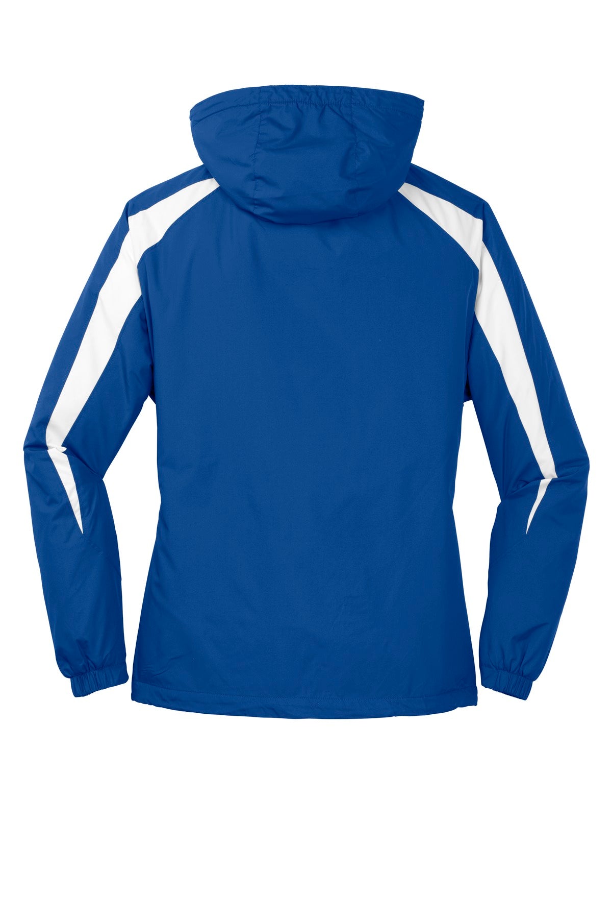Rear View of True Royal/Wht Sport-Tek Fleece-Lined Colorblock Jacket. JST81 plain