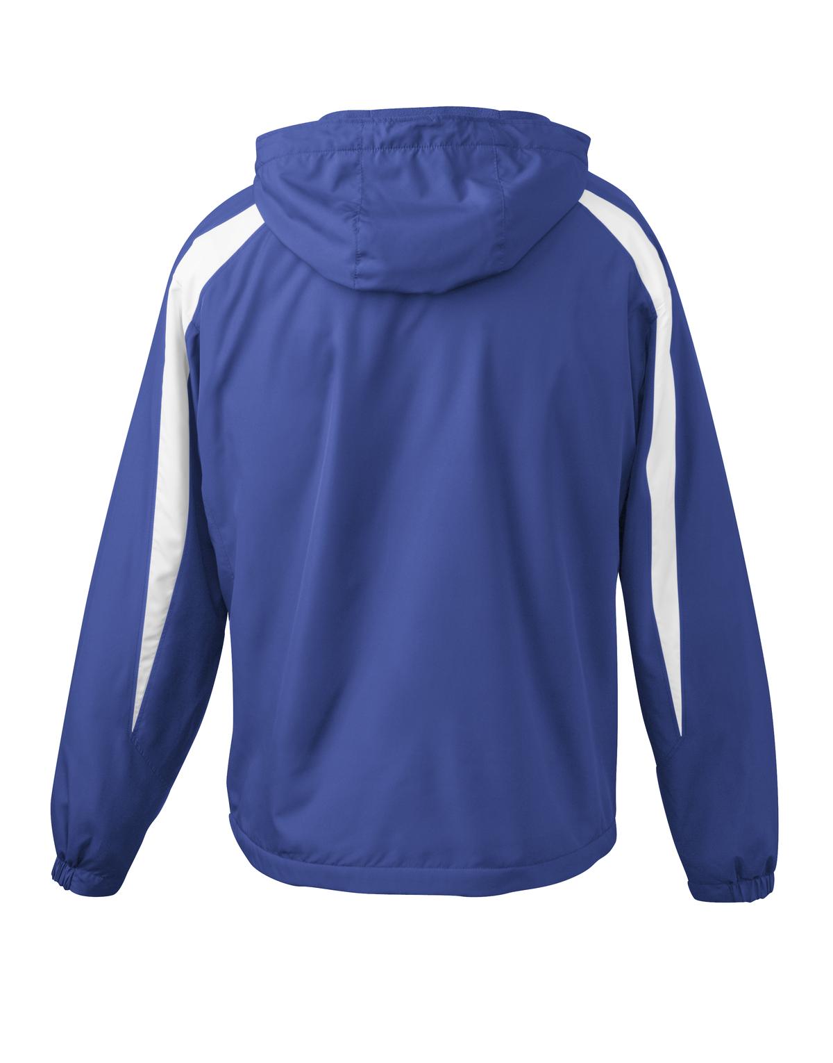Rear View of True Royal/Wht Sport-Tek Fleece-Lined Colorblock Jacket. JST81 plain