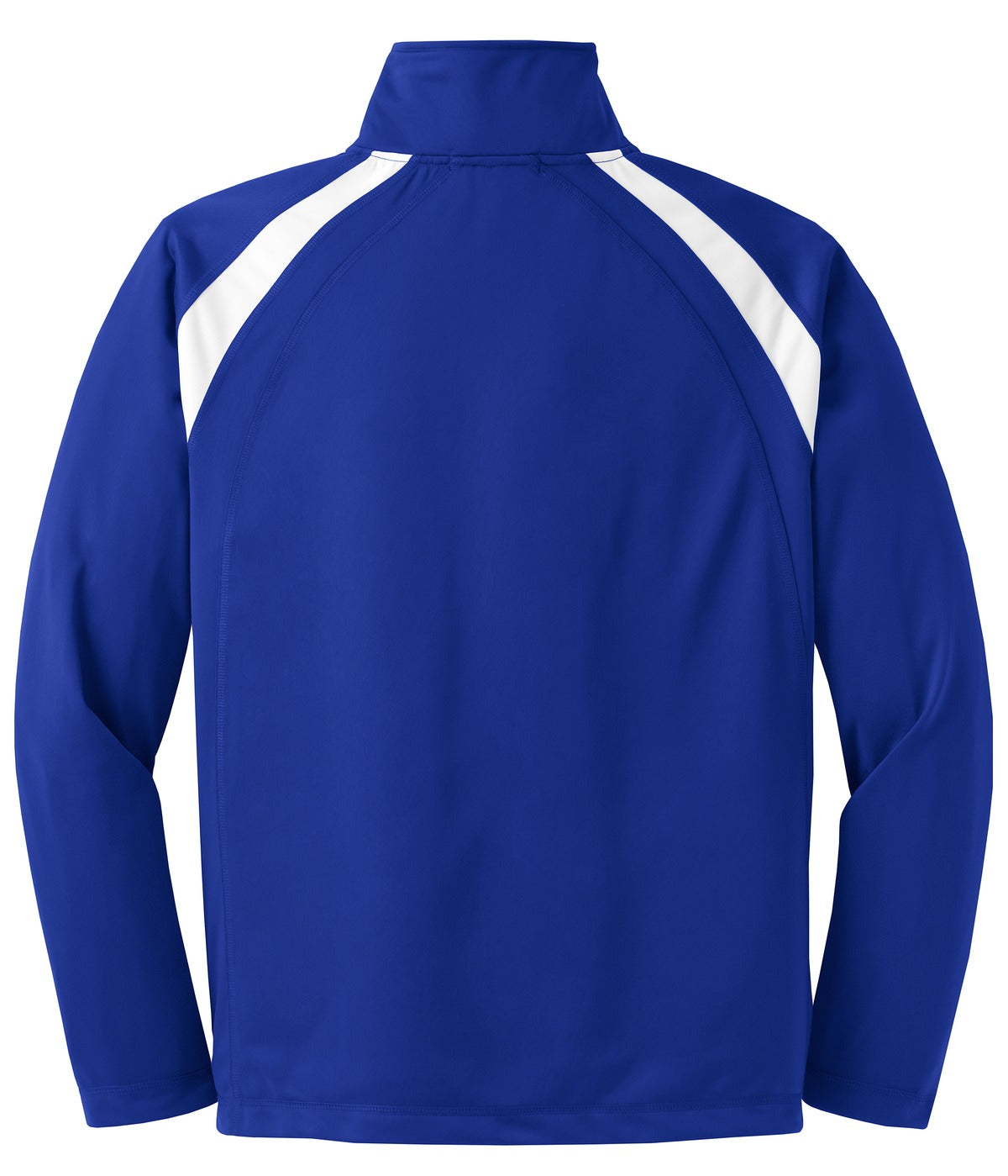 Rear View of True Royal/Wht Sport-Tek Tricot Track Jacket. JST90 plain
