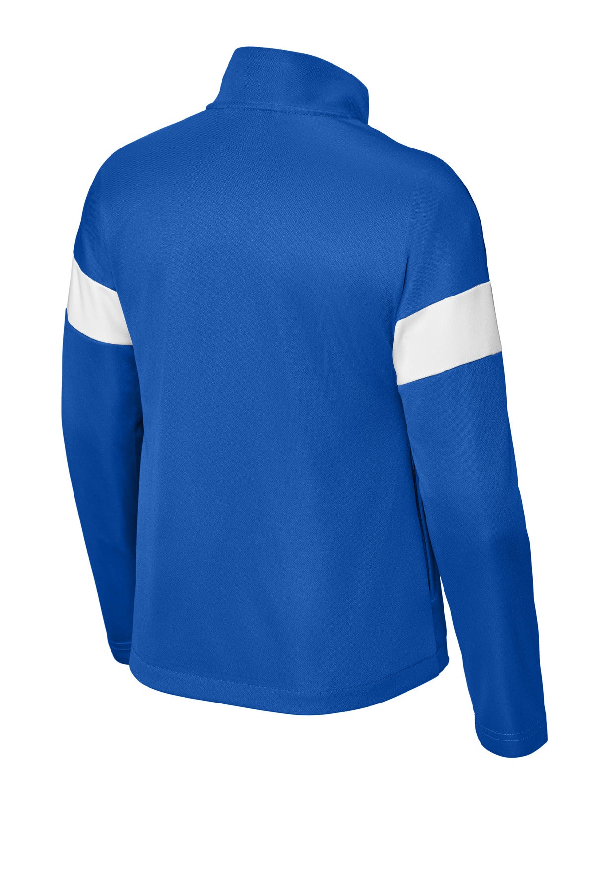 Rear View of TRy/White Sport-Tek Youth Travel Full-Zip Jacket YST800 plain