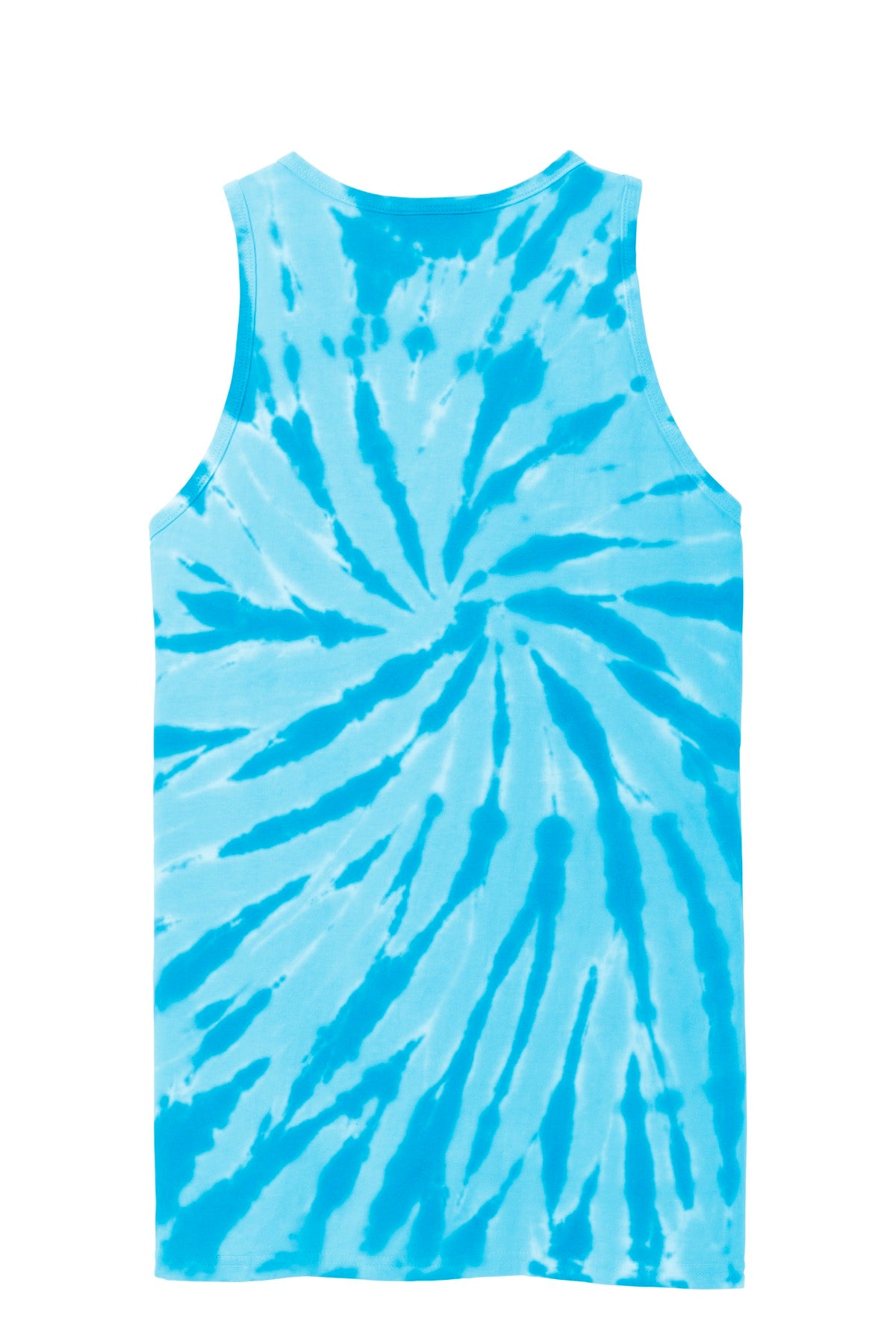 Rear View of Turquoise Port & Co Tie-Dye Tank Top. PC147TT plain
