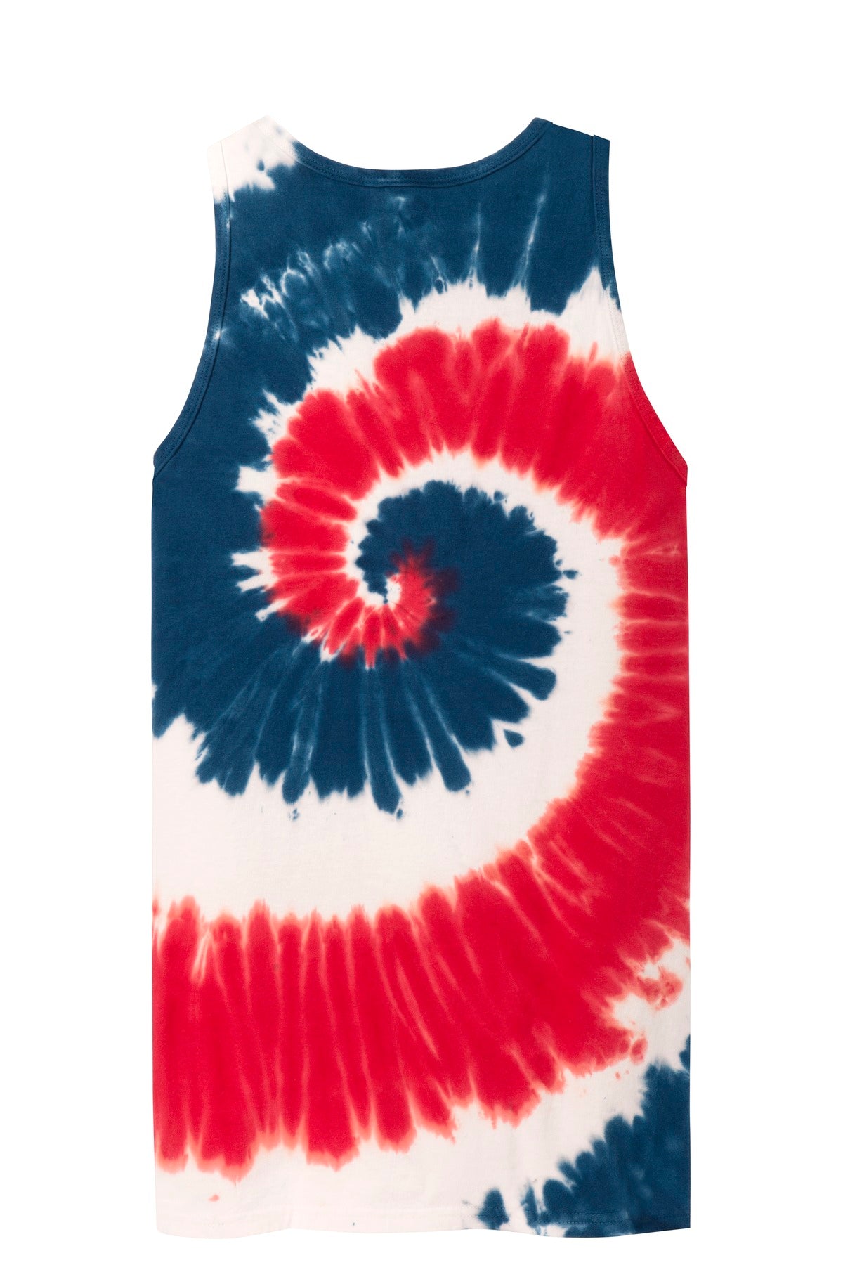 Rear View of USA Rainbow Port & Co Tie-Dye Tank Top. PC147TT