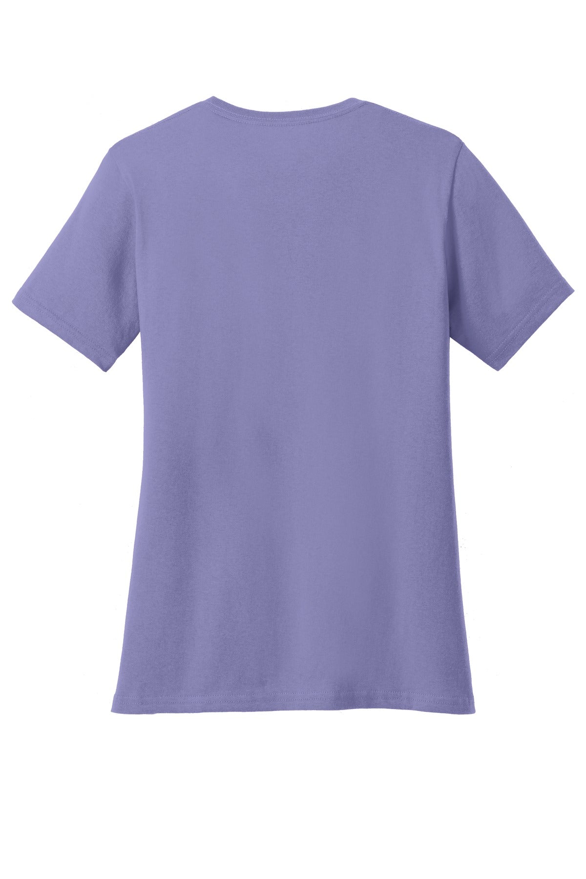 Rear View of Violet Port & Co Women's Core Cotton V-Neck Tee. LPC54V plain