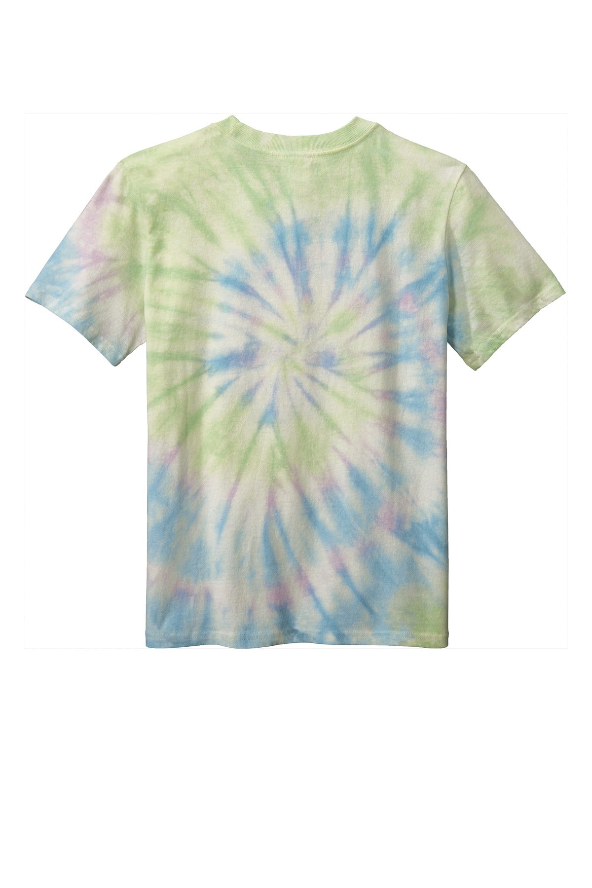 Rear View of Watercolor Sp Port & Co Youth Tie-Dye Tee. PC147Y plain