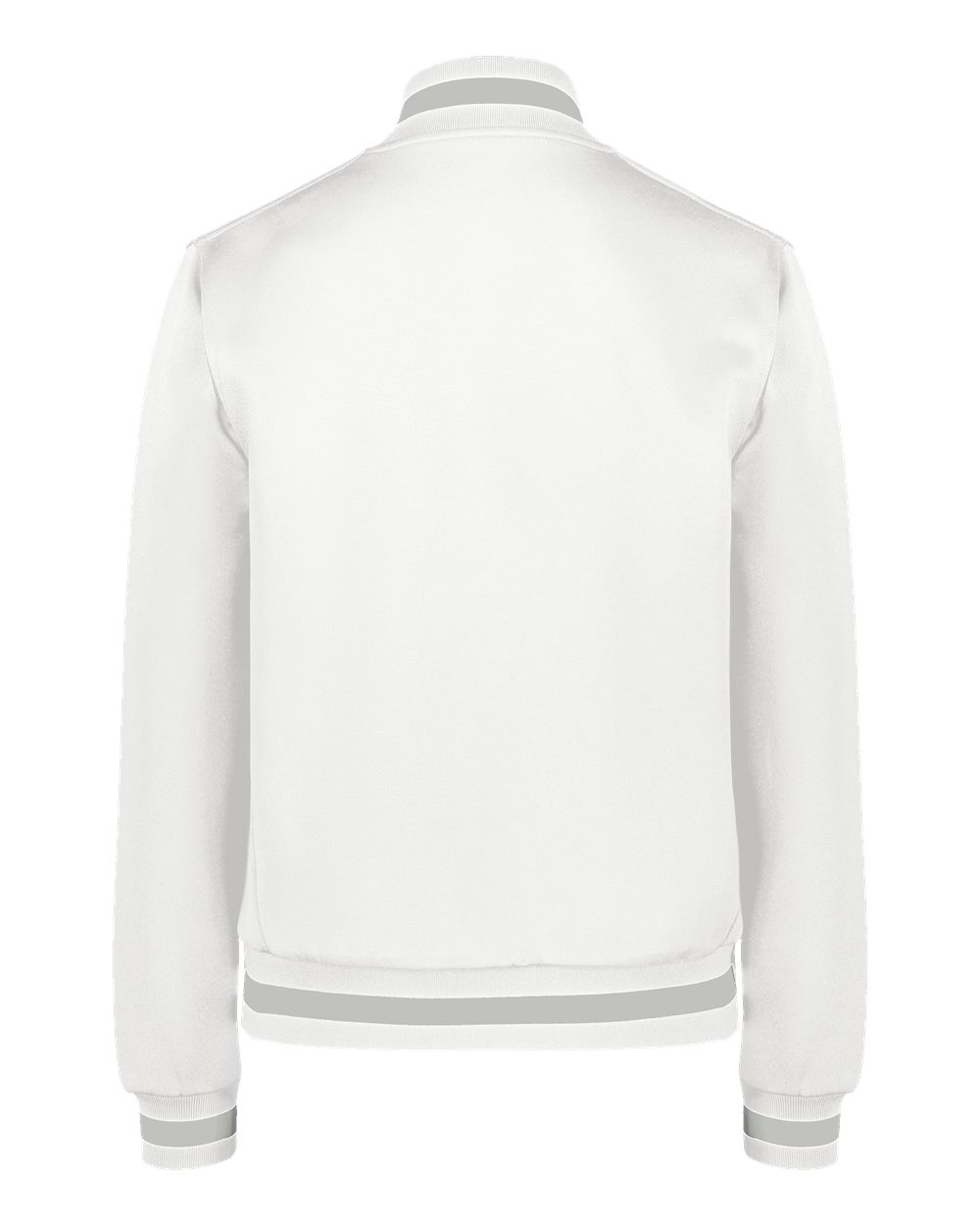 Rear View of White/ Athletic Heather Women's V-Street Full-Zip Jacket - 223747 plain