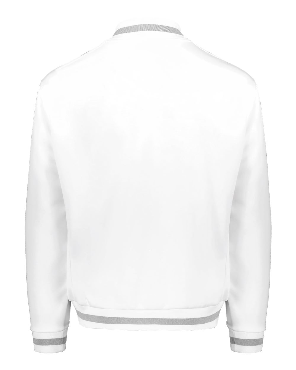 Rear View of White/ Athletic Heather Youth V-Street Full-Zip Jacket - 223647 plain