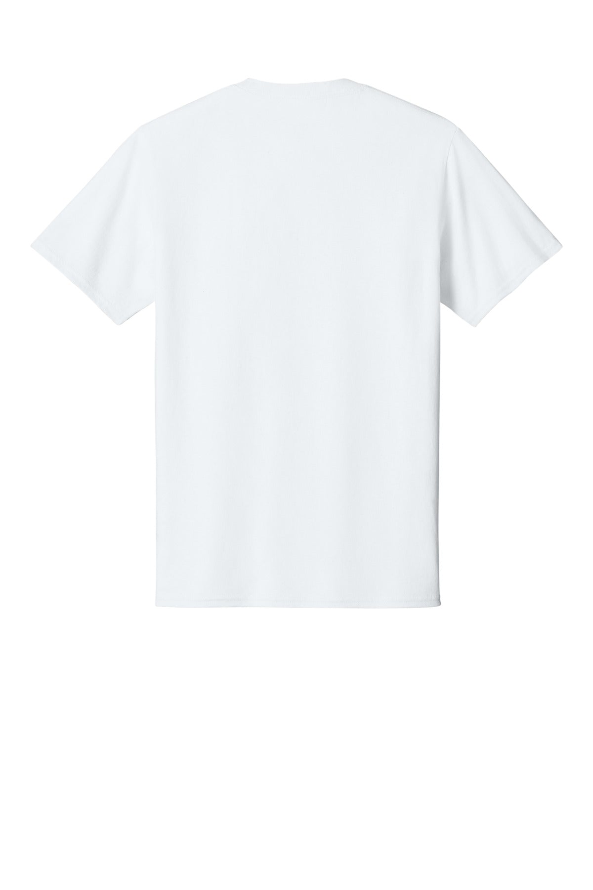 Rear View of White Port & Co Core Cotton Tee. PC54 plain