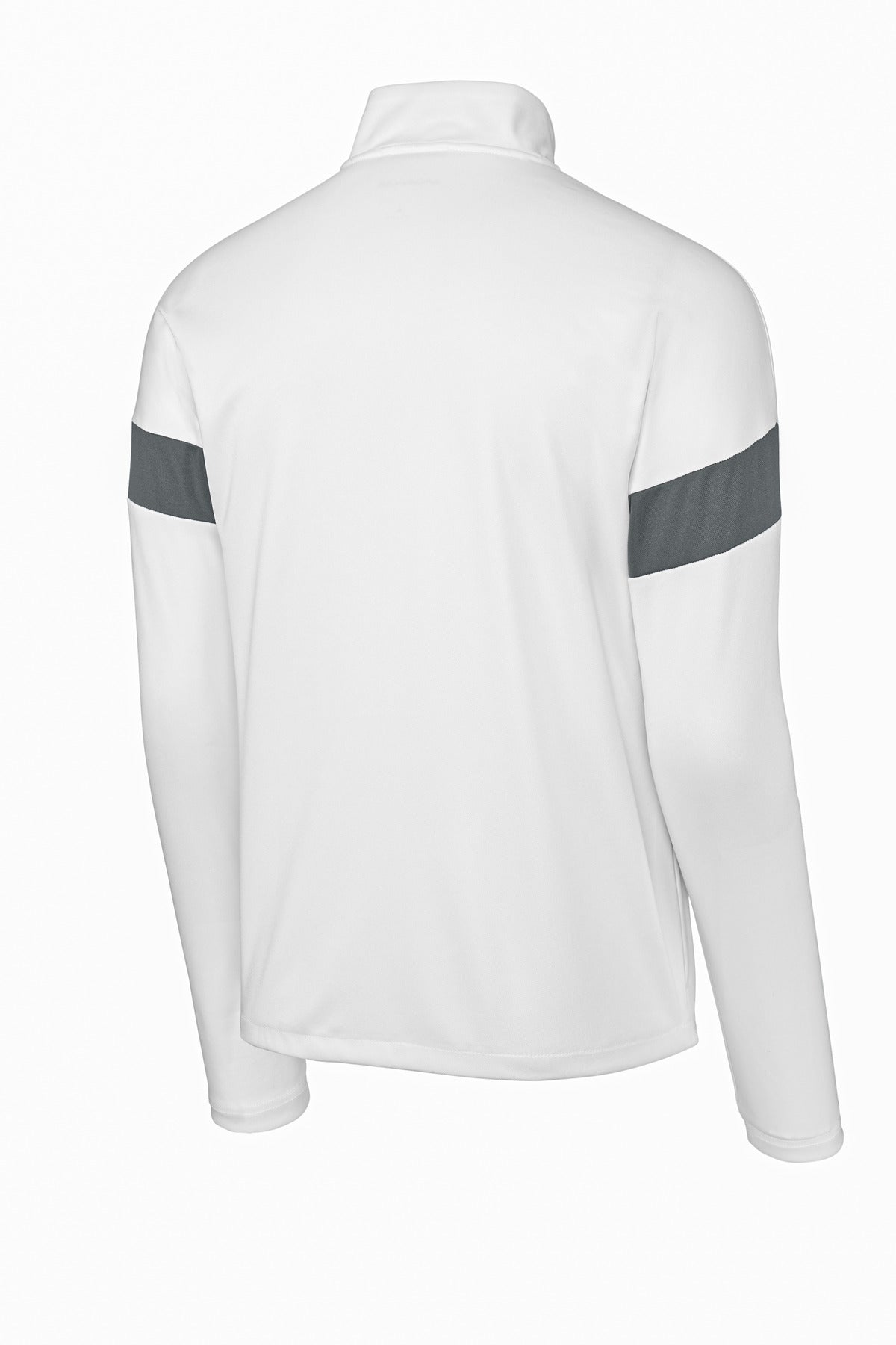 Rear View of White/IrGy Sport-Tek Travel Full-Zip Jacket ST800 plain