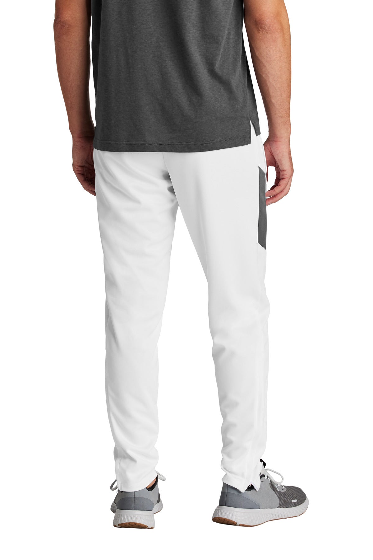 Rear View of White/IrGy Sport-Tek Travel Pant PST800 plain