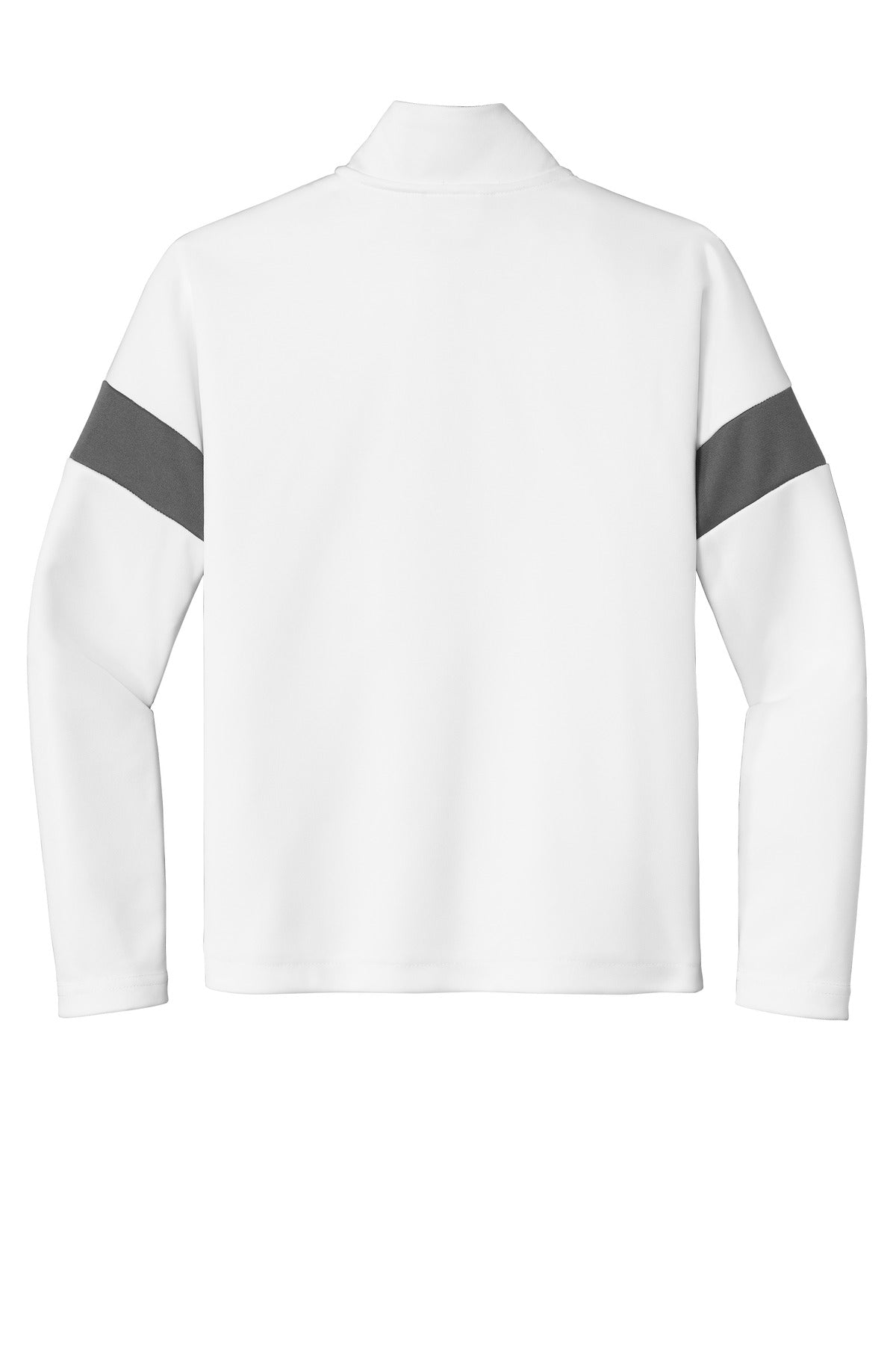 Rear View of White/IrGy Sport-Tek Youth Travel Full-Zip Jacket YST800 plain