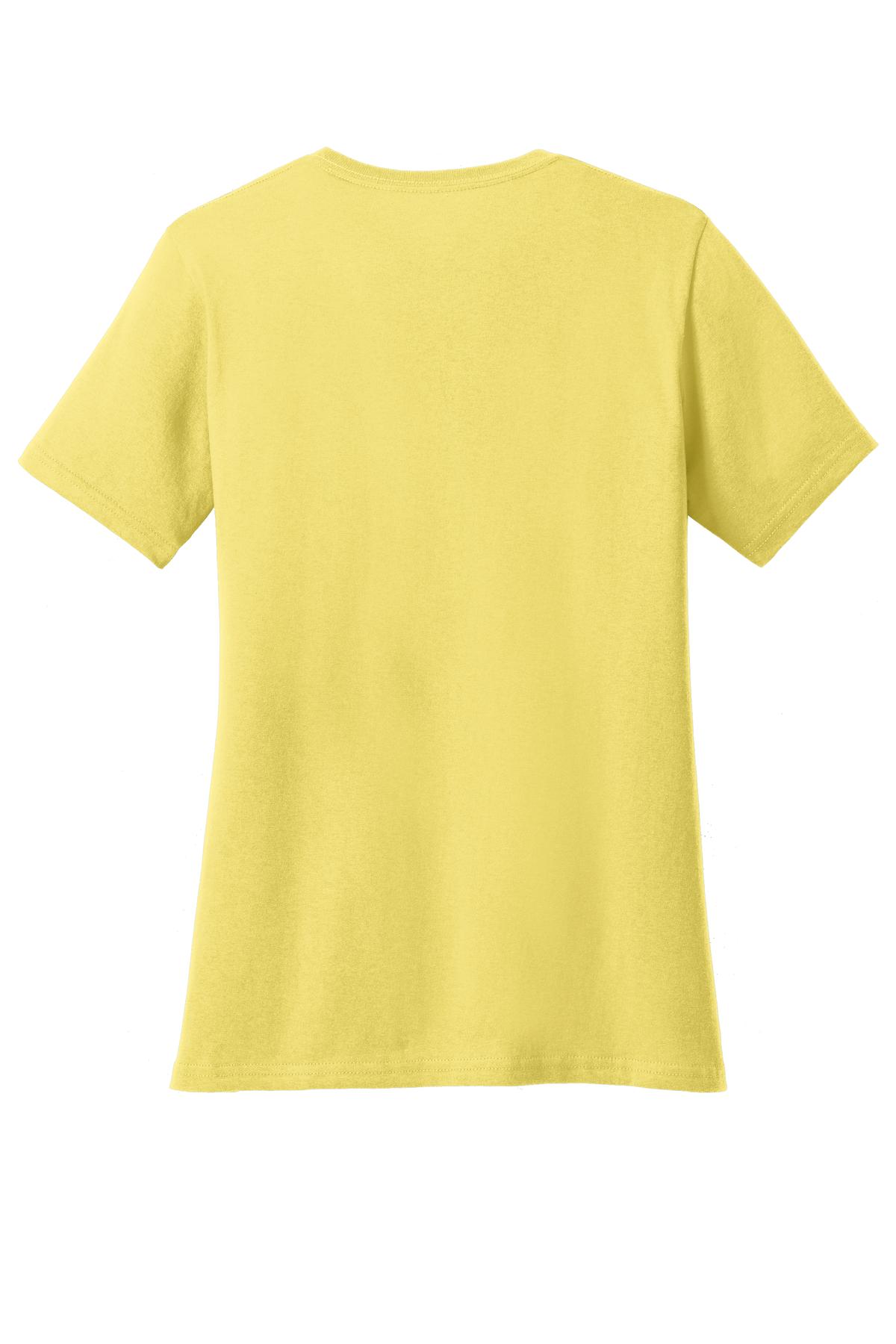 Rear View of Yellow Port & Co Women's Core Cotton Tee. LPC54 plain