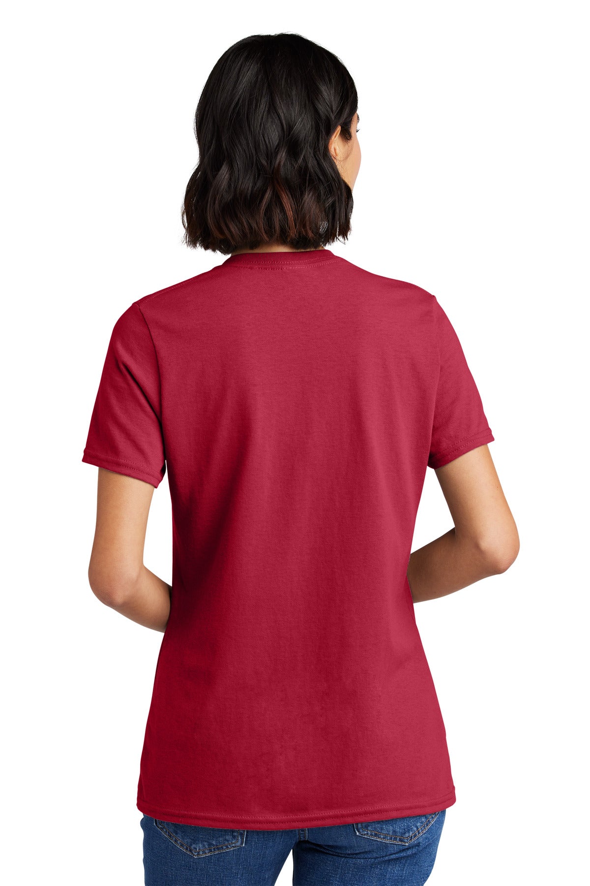 Red Port & Co Women's Core Cotton V-Neck Tee. LPC54V plain