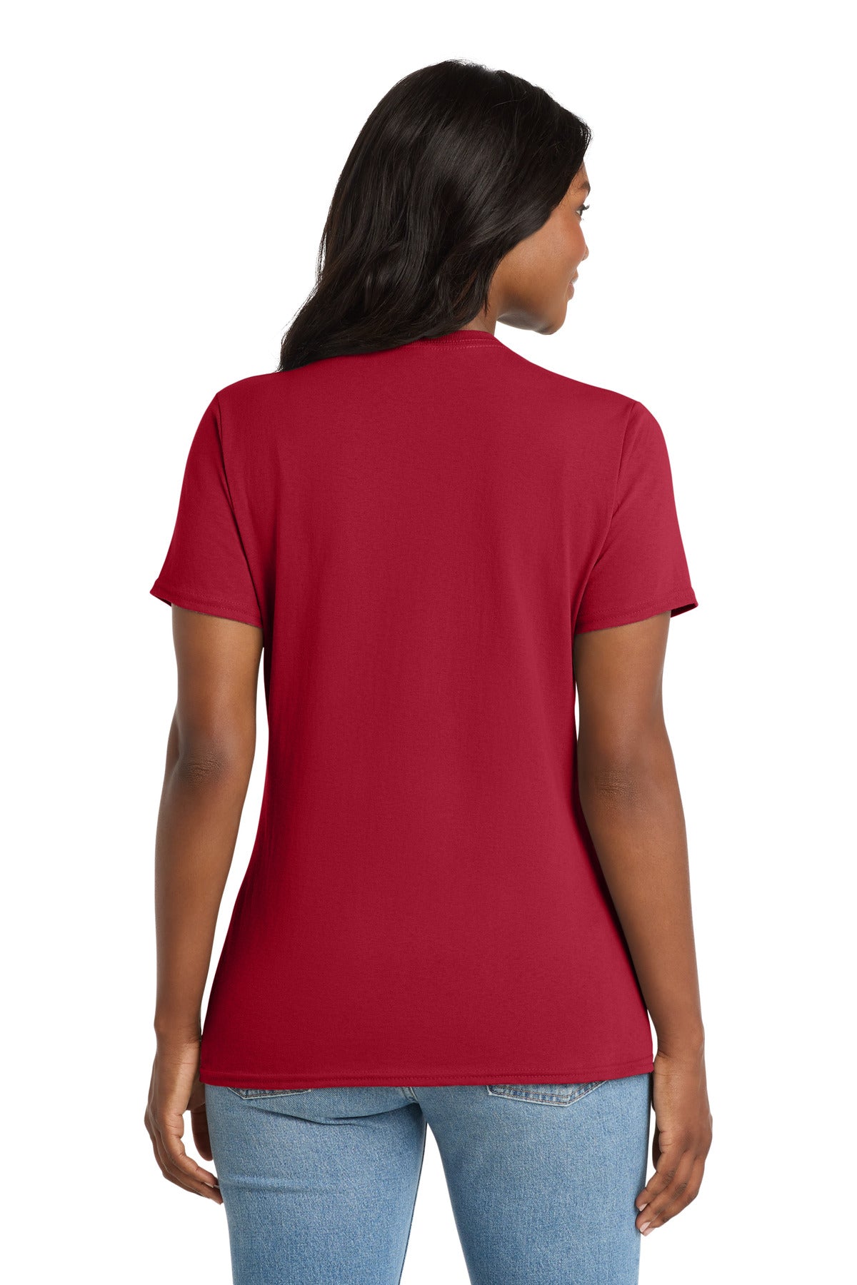 Red Port & Co Women's Core Cotton V-Neck Tee. LPC54V plain