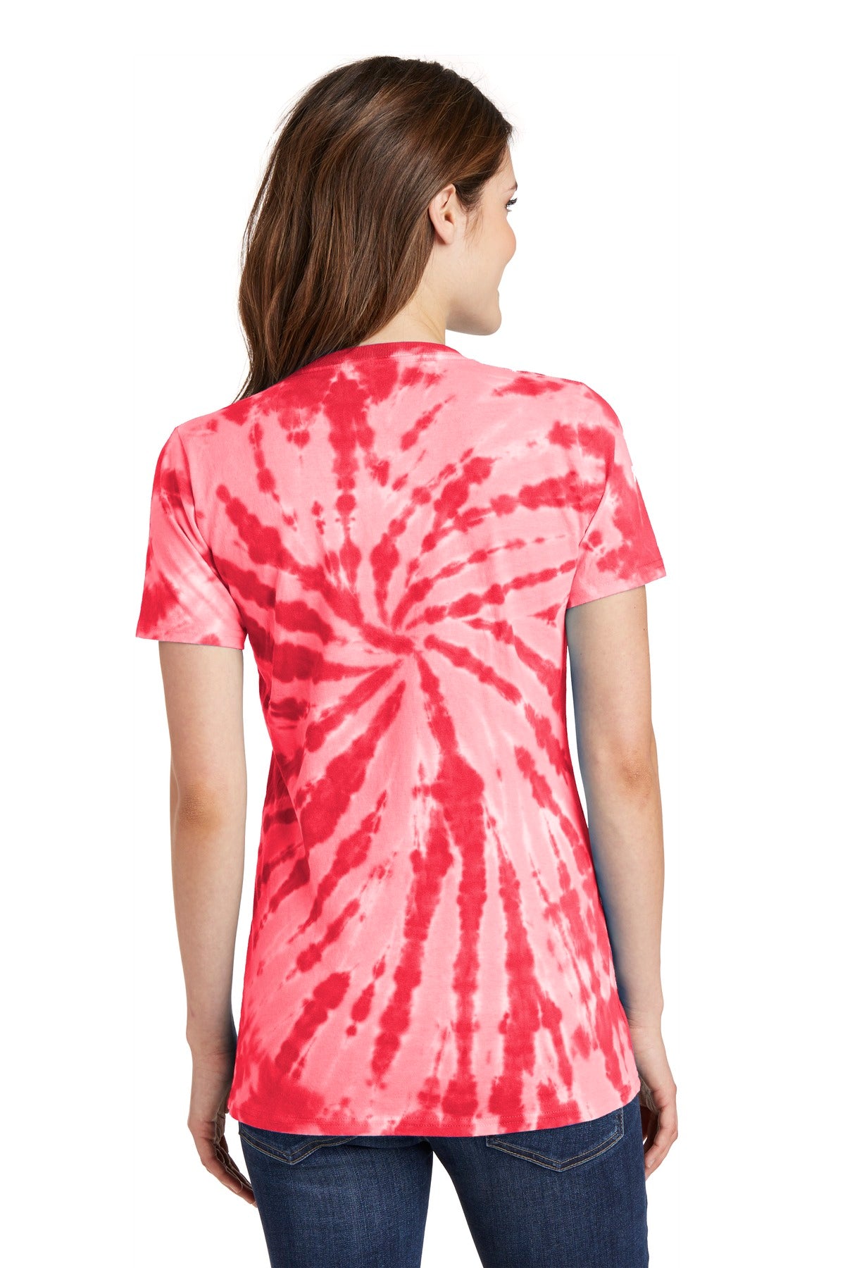 Red Port & Co Women's Tie-Dye V-Neck Tee. LPC147V