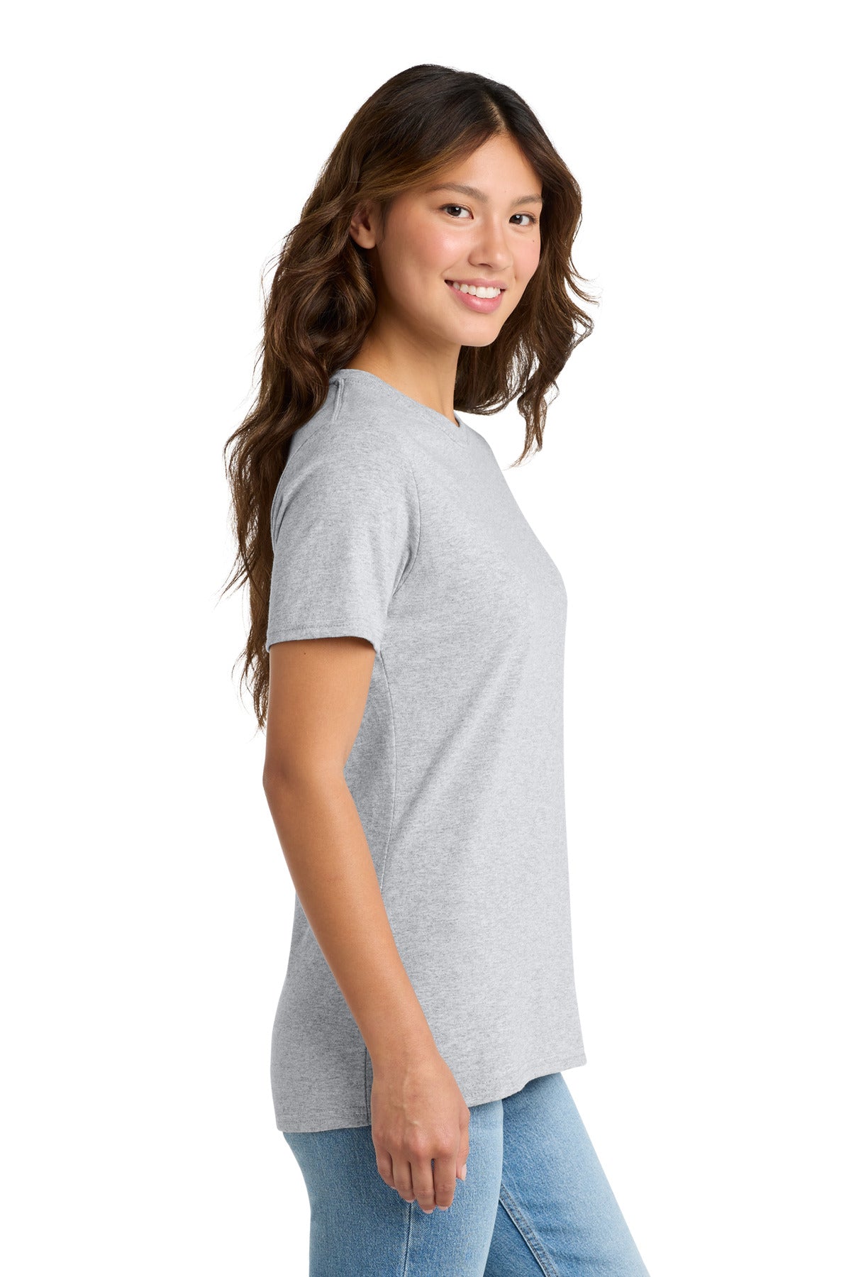 Right View of Ash Port & Co Women's Core Cotton Tee. LPC54 plain