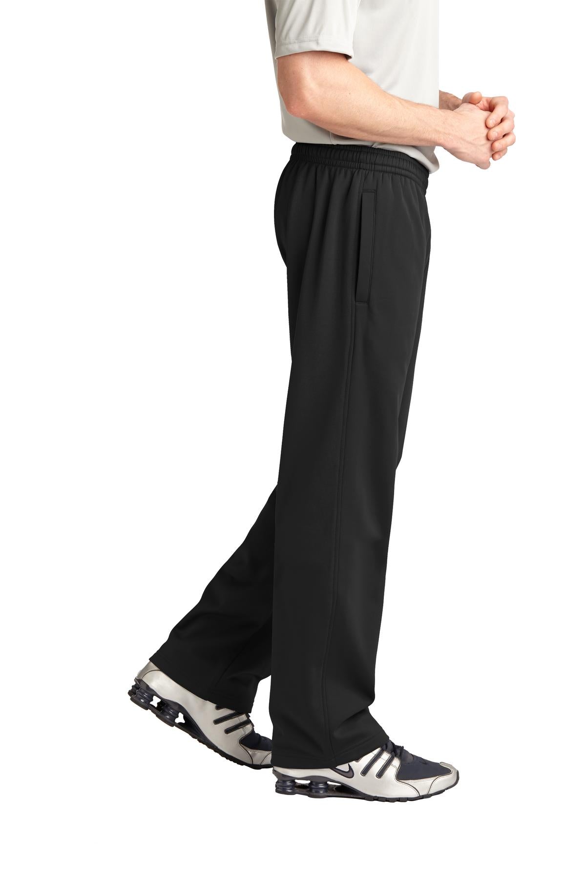 Right View of Black Sport-Tek Sport-Wick Fleece Pant. ST237 plain