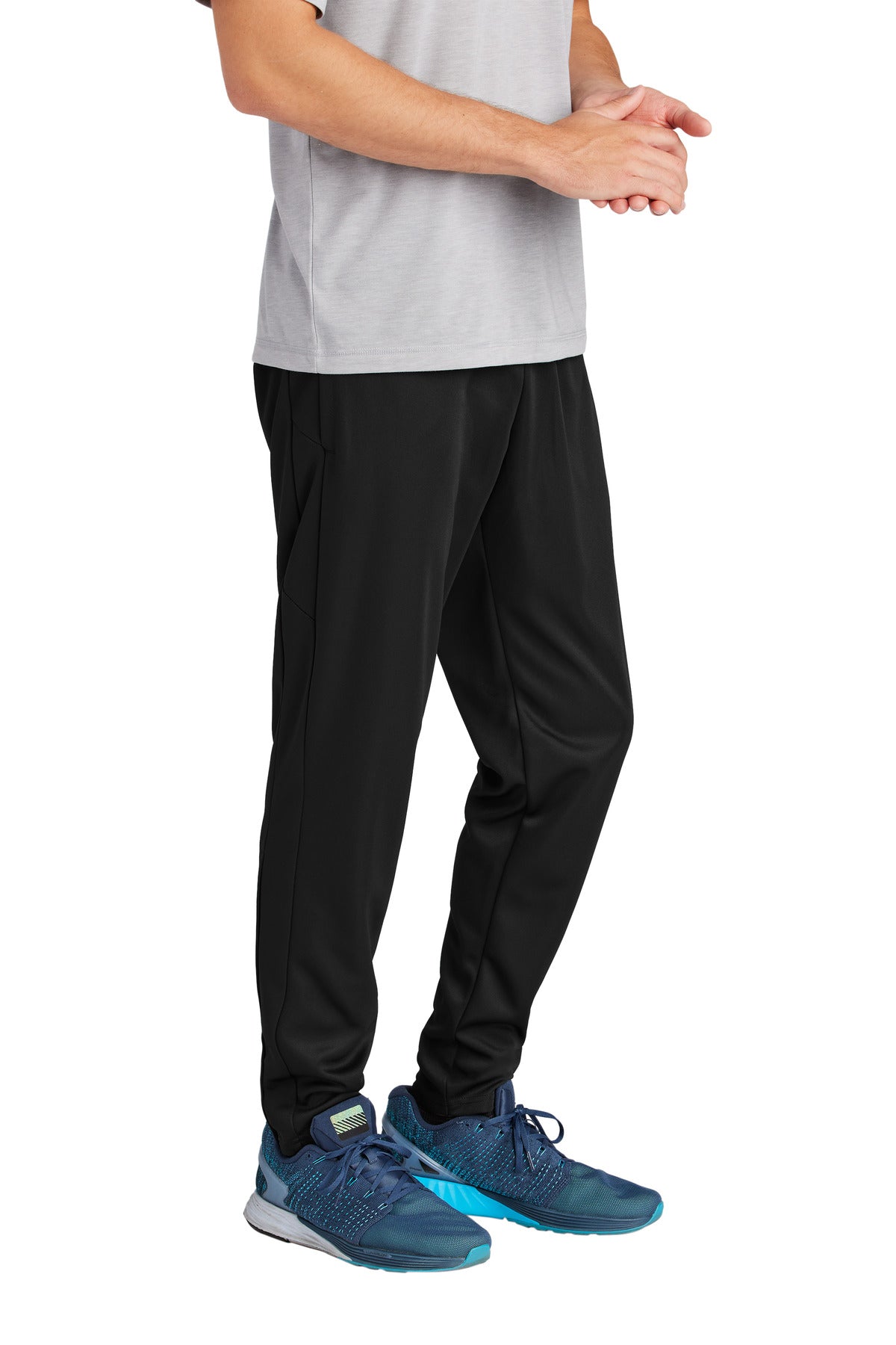 Right View of Blk/Blk Sport-Tek Travel Pant PST800 plain
