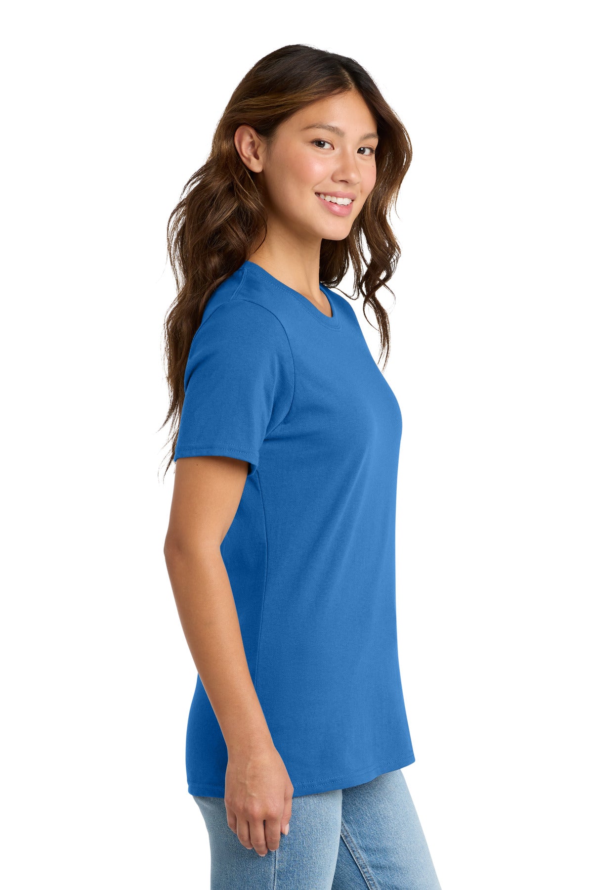 Right View of Royal Port & Co Women's Core Cotton Tee. LPC54 plain
