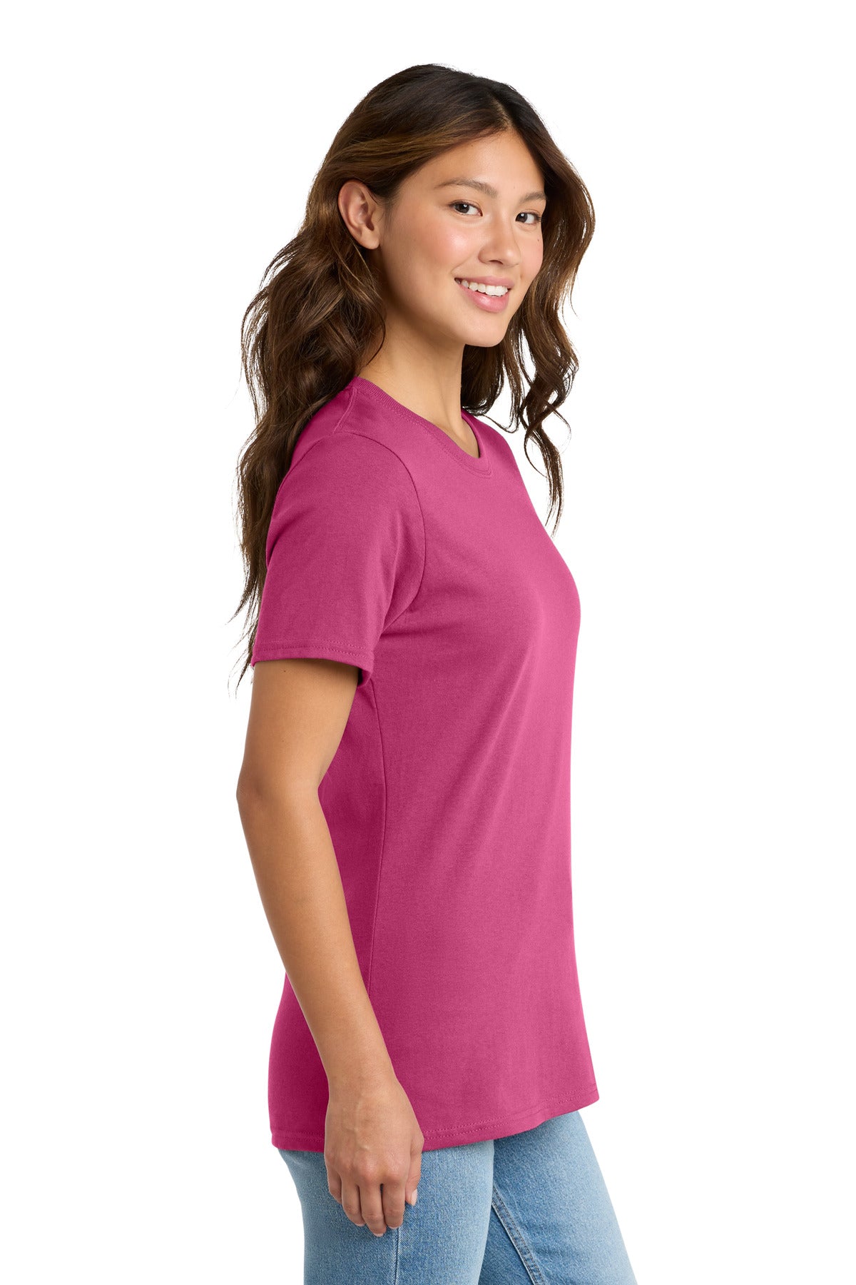 Right View of Sangria Port & Co Women's Core Cotton Tee. LPC54 plain