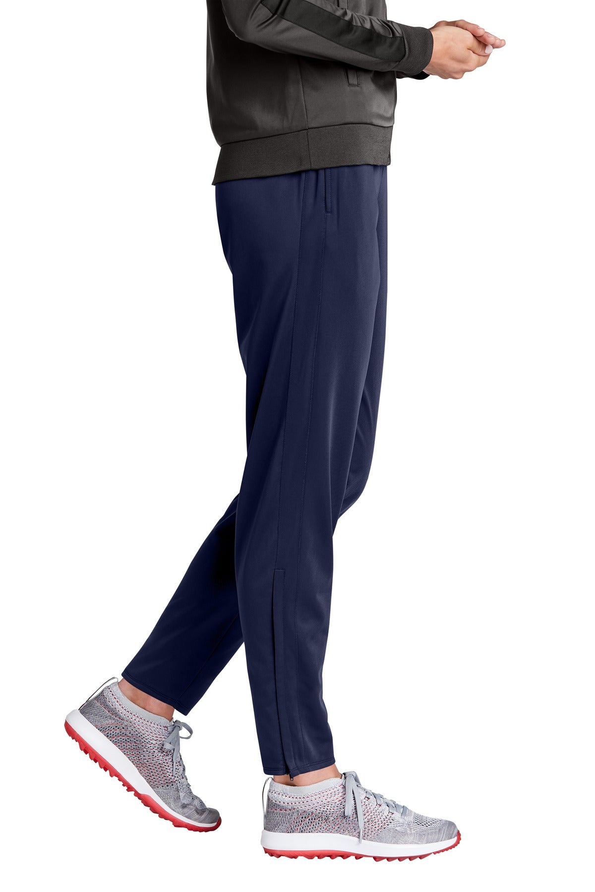 Right View of True Navy Sport-Tek Women's Tricot Track Jogger. LPST95 plain