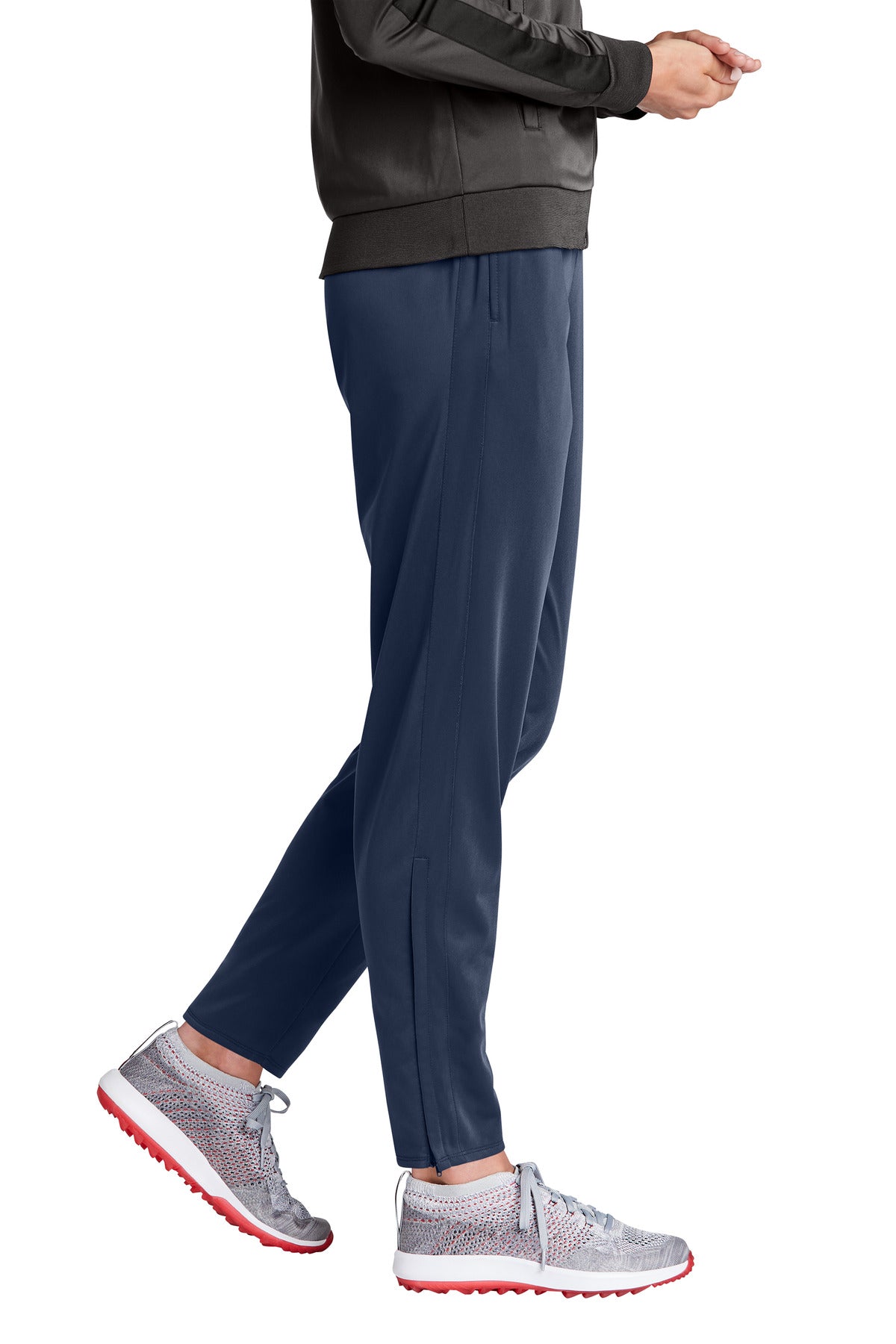 Right View of True Navy Sport-Tek Women's Tricot Track Jogger. LPST95 plain