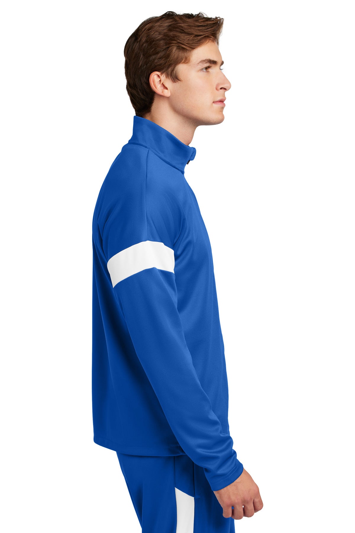 Right View of TRy/White Sport-Tek Travel Full-Zip Jacket ST800 plain