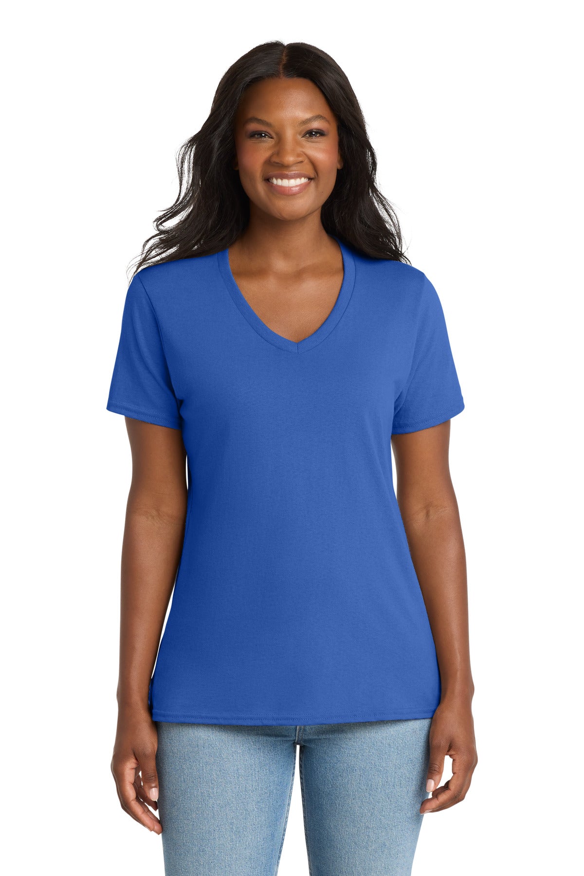 Royal Port & Co Women's Core Cotton V-Neck Tee. LPC54V plain