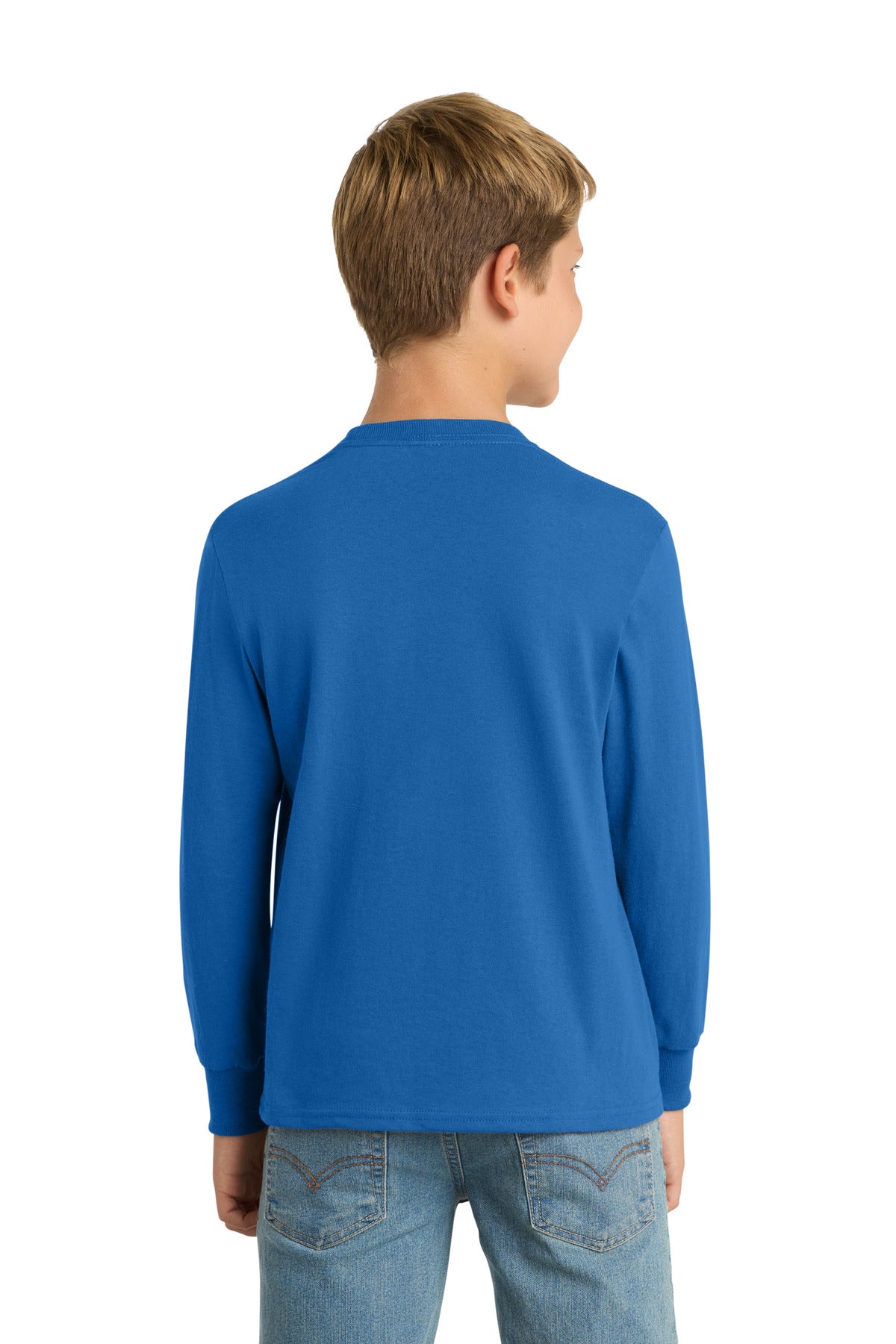 Royal Port & Co Youth Long Sleeve Core Cotton Tee. PC54YLS plain