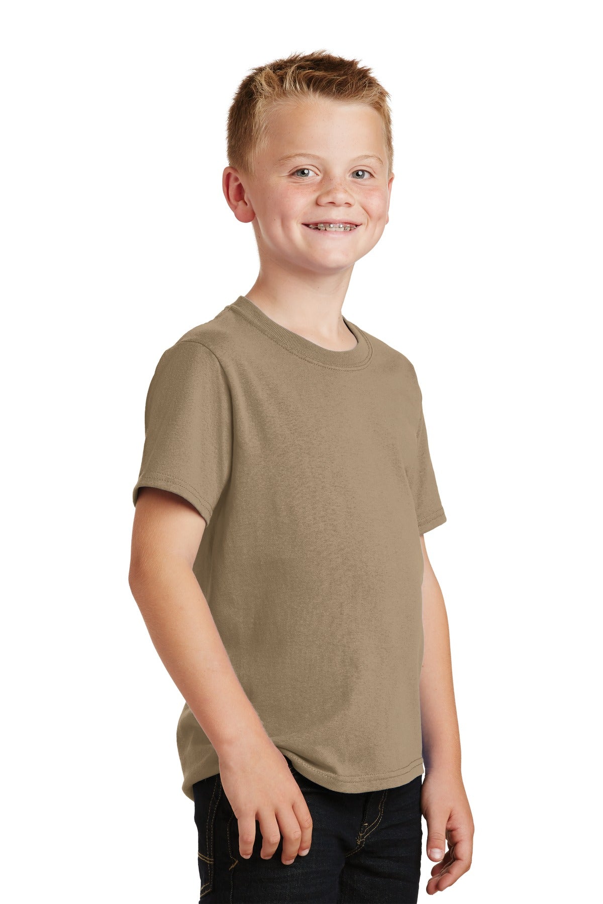 Sand Port & Co Youth Core Cotton Tee. PC54Y plain