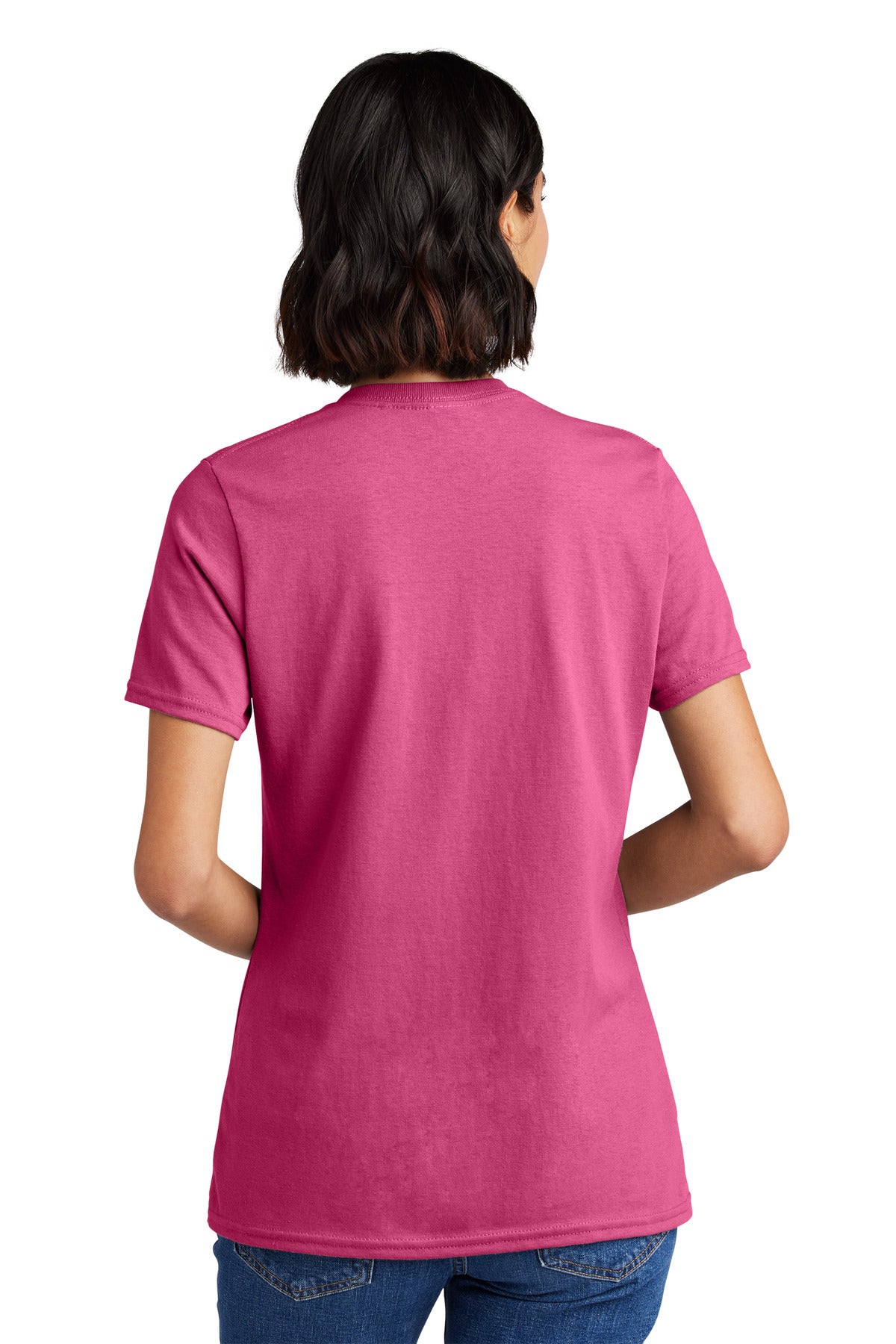 Sangria Port & Co Women's Core Cotton V-Neck Tee. LPC54V plain