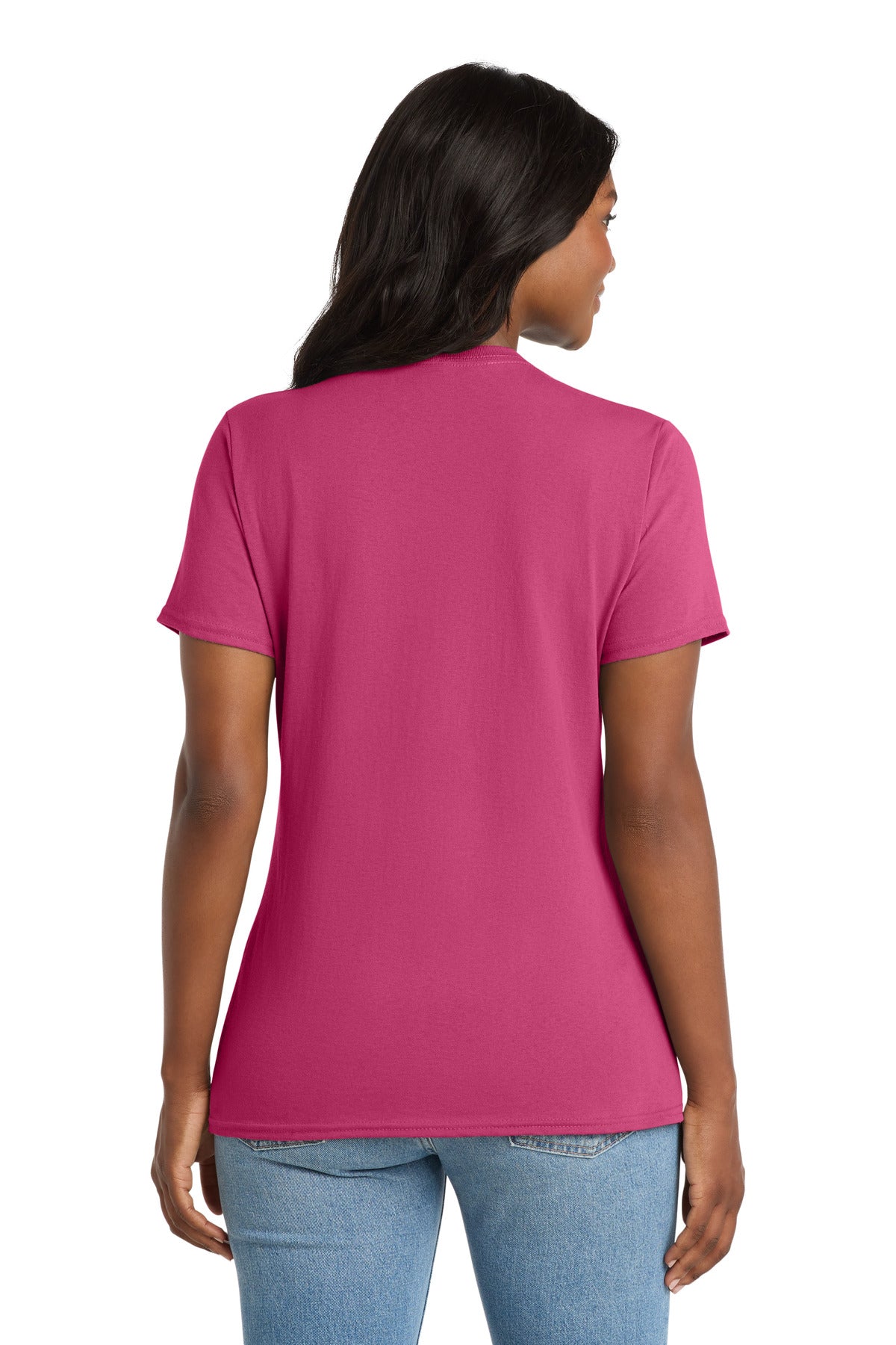 Sangria Port & Co Women's Core Cotton V-Neck Tee. LPC54V plain
